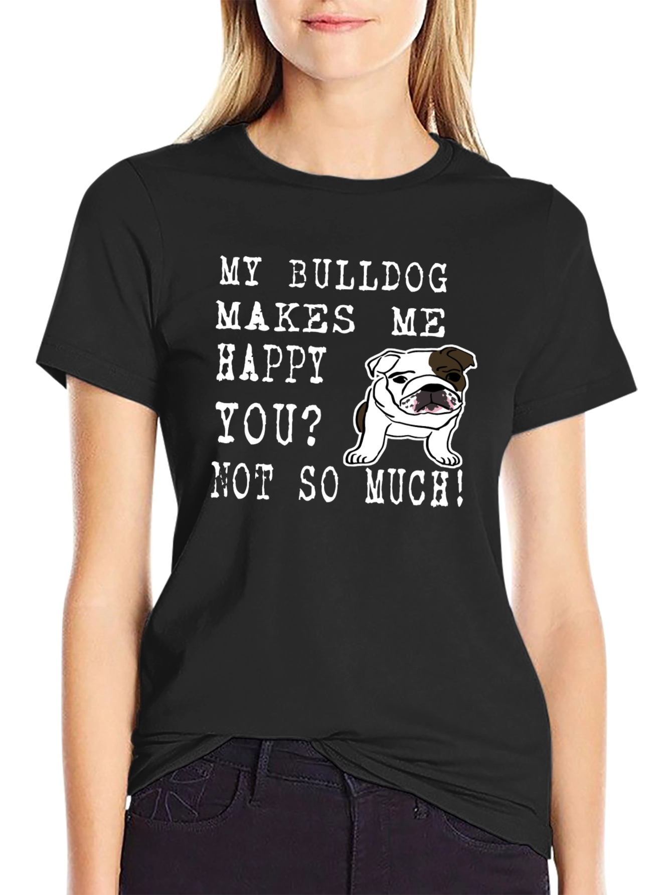 Black Bulldog Lover T-Shirt - Funny Graphic Tee for Dog Owners view 2