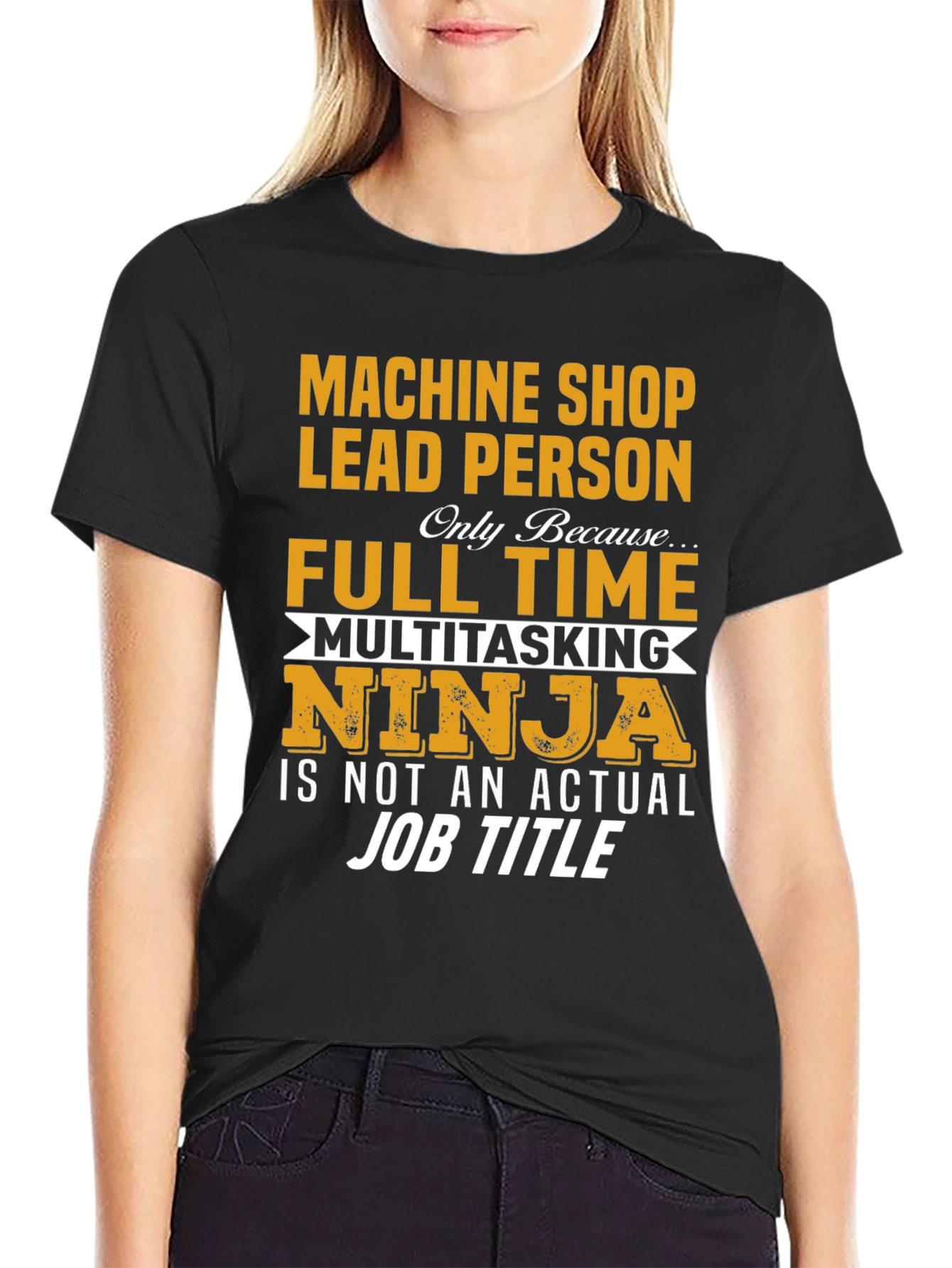 Black Machine Shop Lead Person Graphic T-Shirt view 2