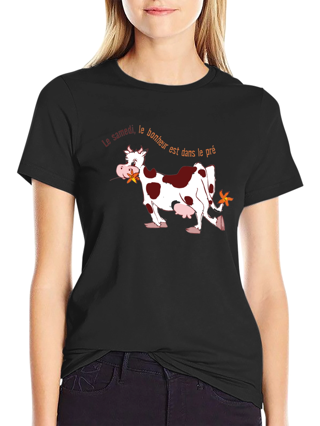Black Funny Cow T-Shirt - Le Samedi Bonheur view 2