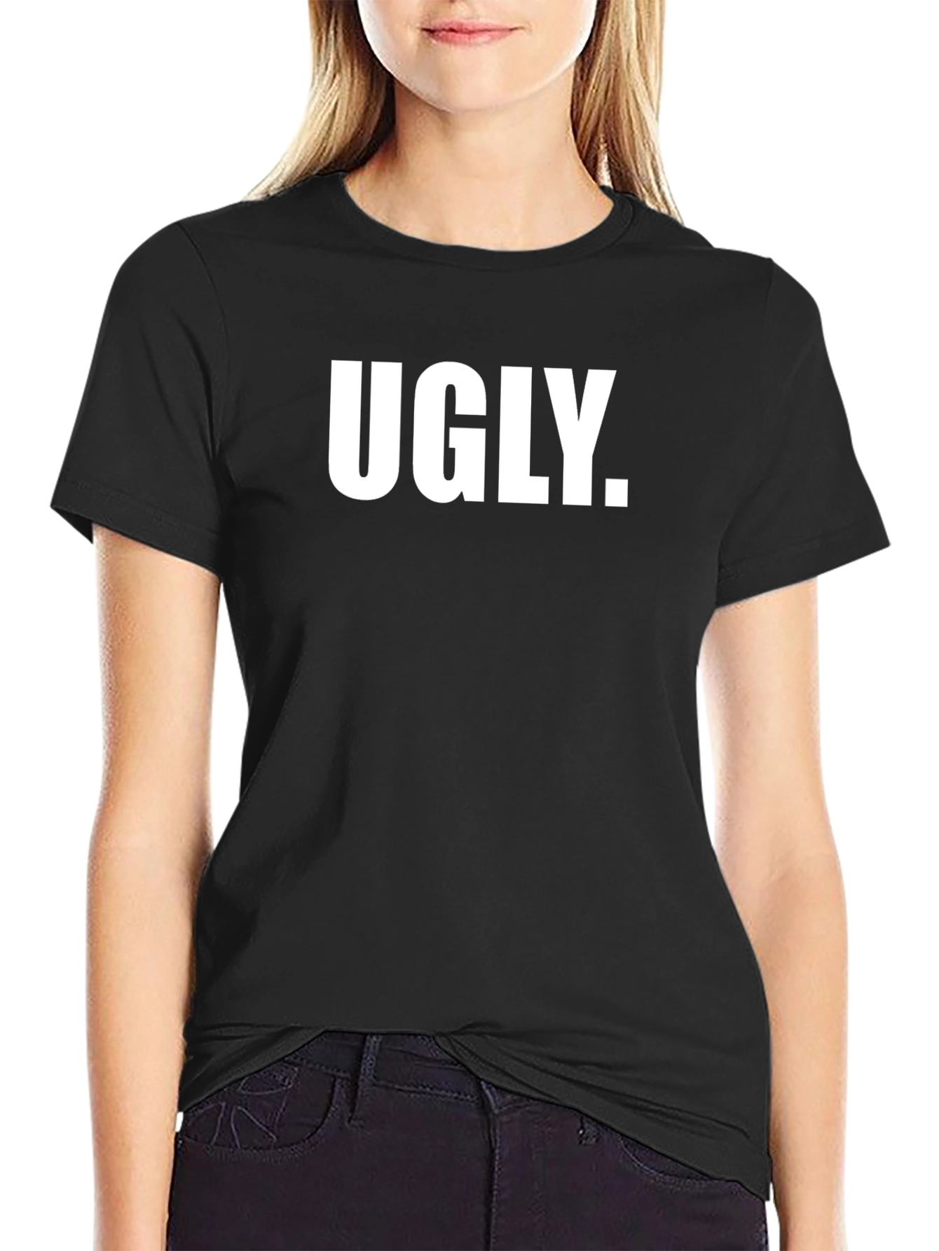 Black Ugly Graphic Tee - Bold Statement T-Shirt view 2