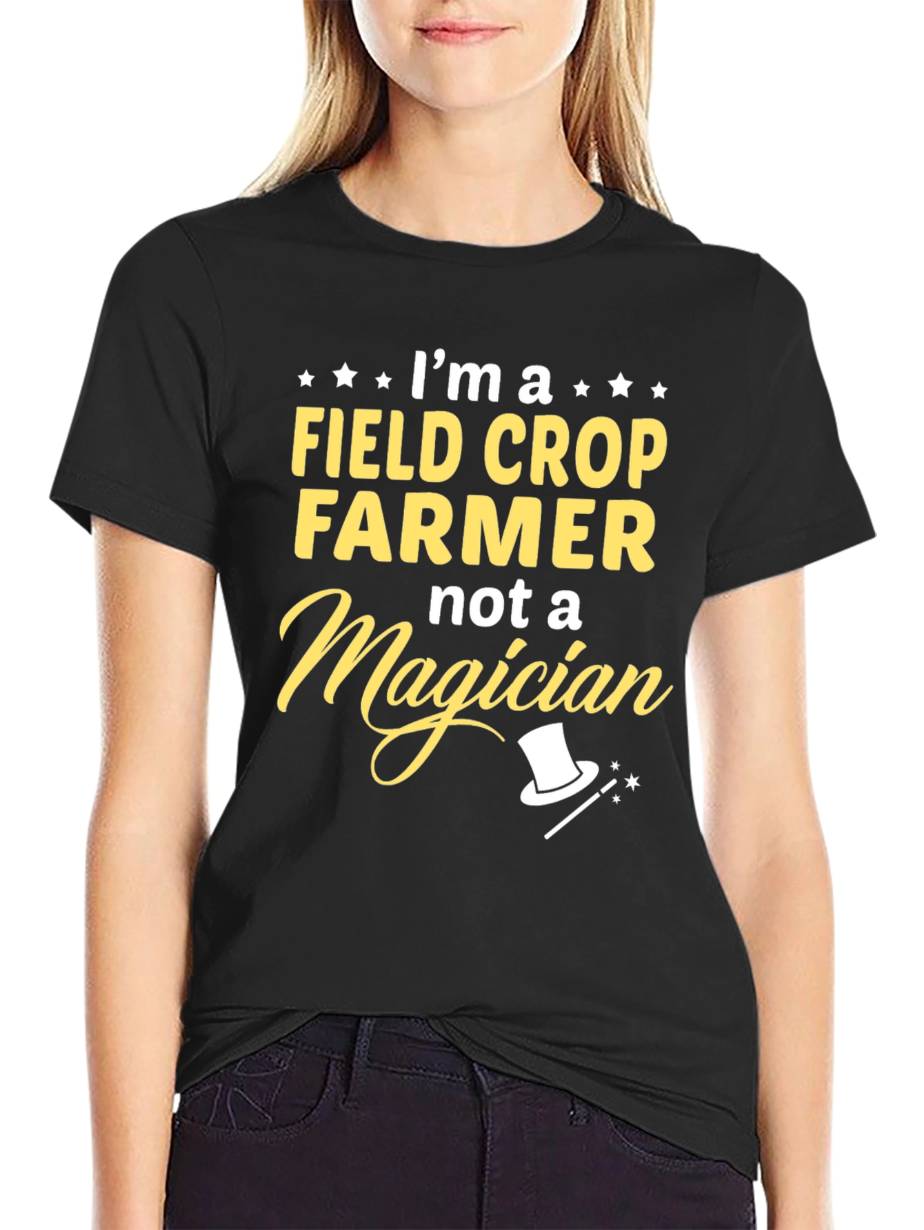 Black Field Crop Farmer T-Shirt - Funny Farming Tee view 2