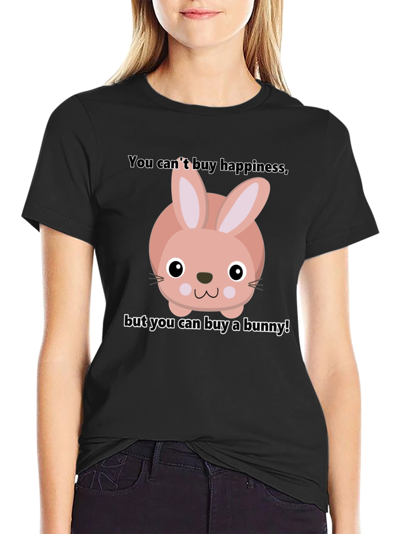 Black Funny Bunny T-Shirt - Buy Happiness view 2