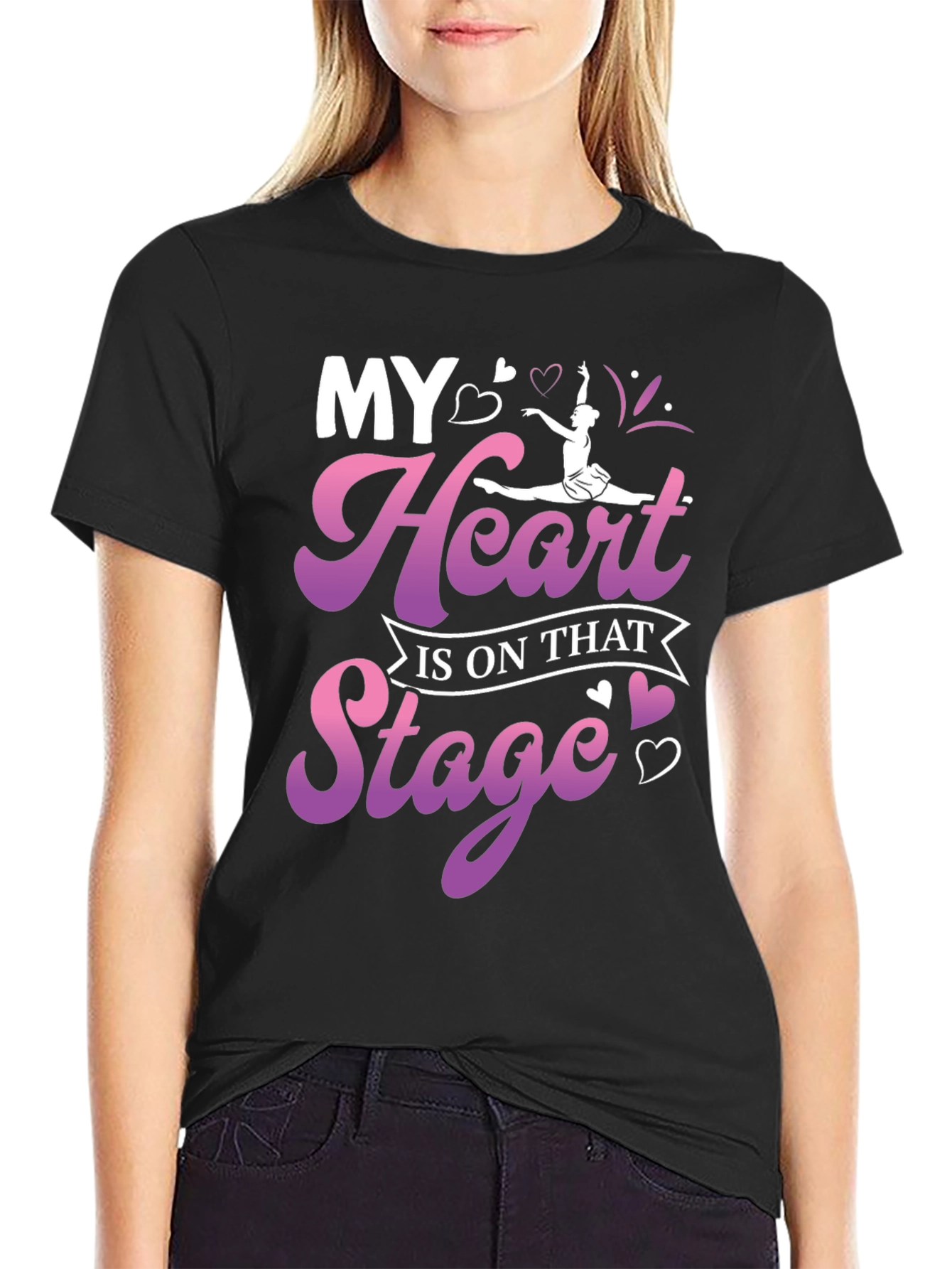 Black My Heart Is On That Stage T-Shirt view 2