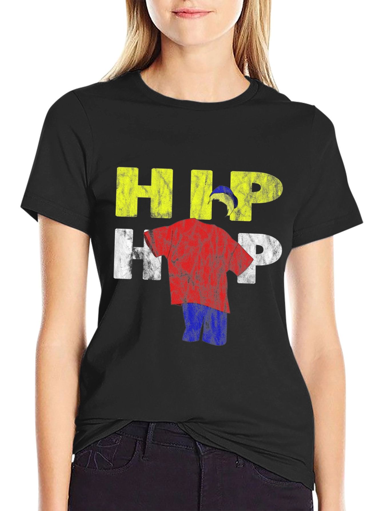 Black Hip Hop Graphic T-Shirt view 2