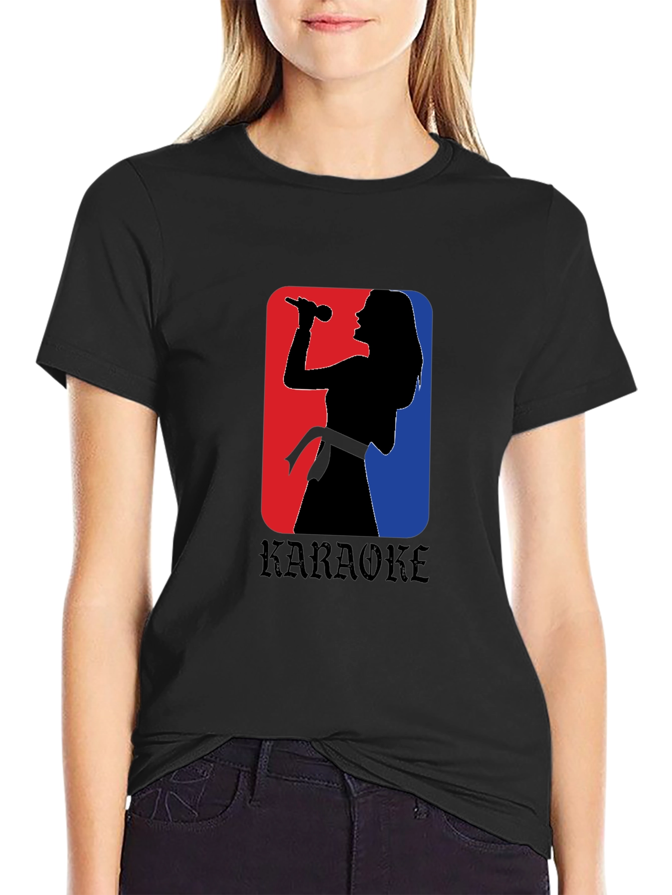 Black Karaoke Singer Graphic T-Shirt - Black view 2