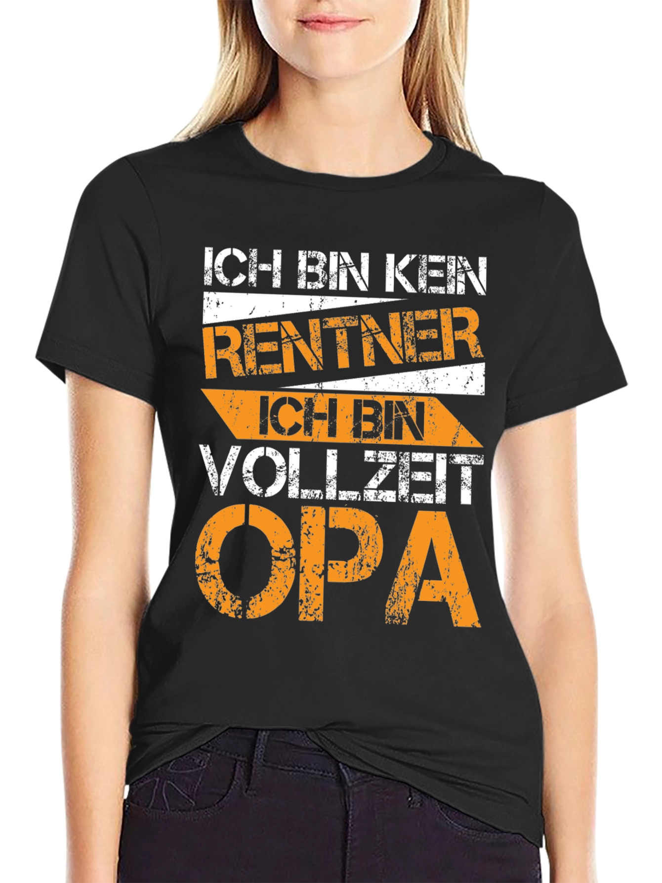Black Funny German Grandpa T-Shirt - Full-Time Opa view 2
