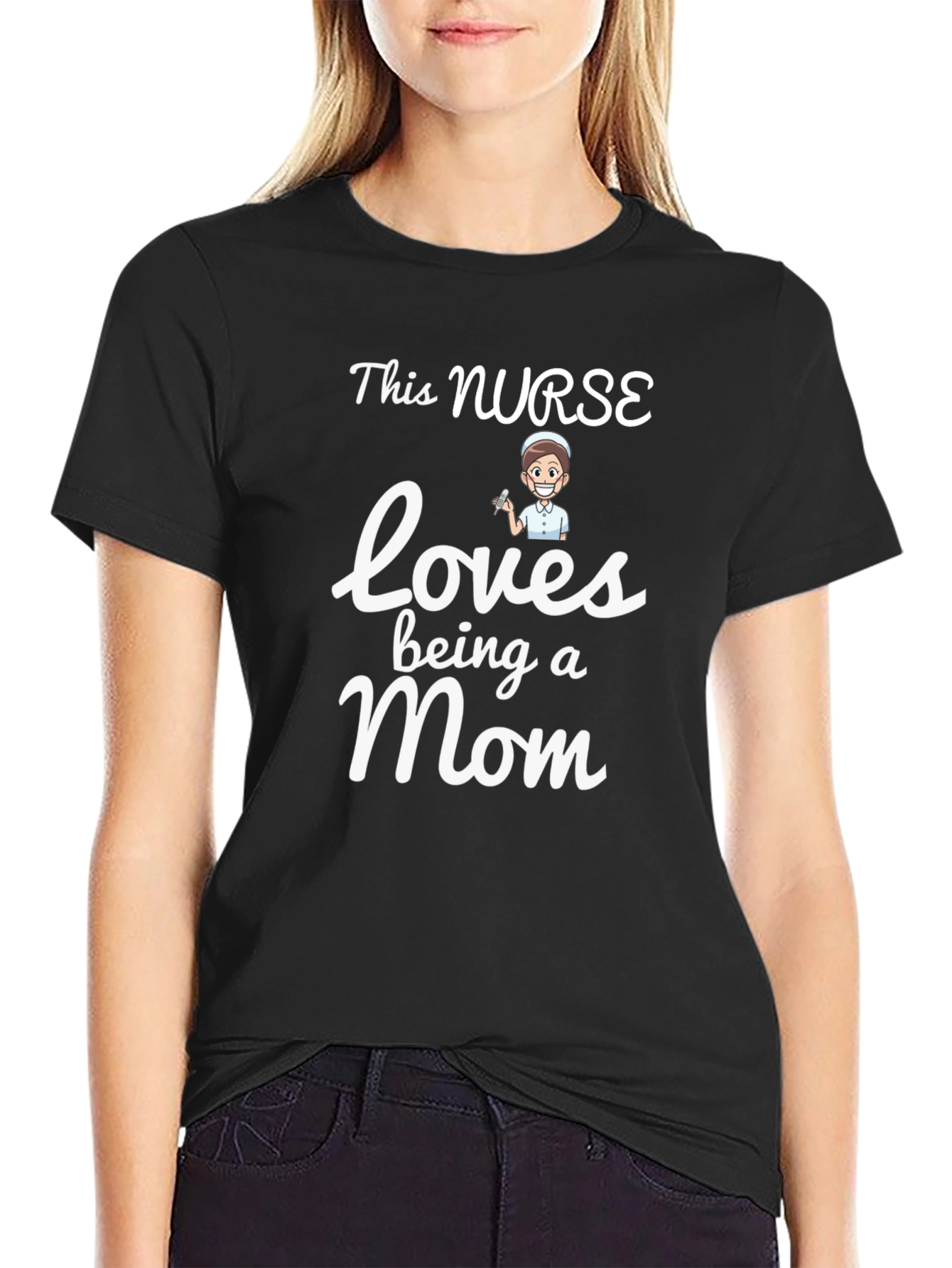 This Nurse Loves Being a Mom - Graphic T-Shirt - 2