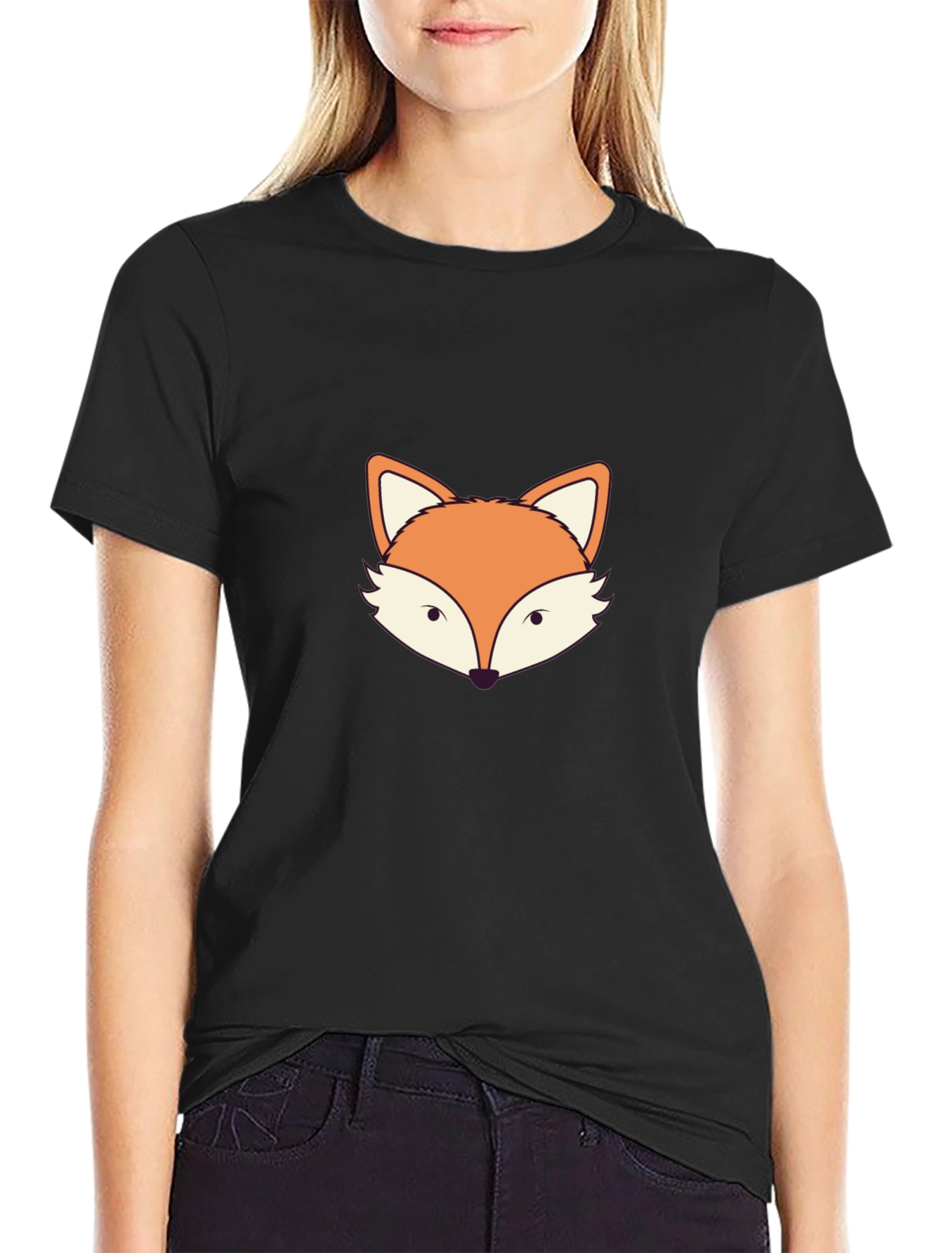 Black Fox Graphic Print Black T-Shirt view 2