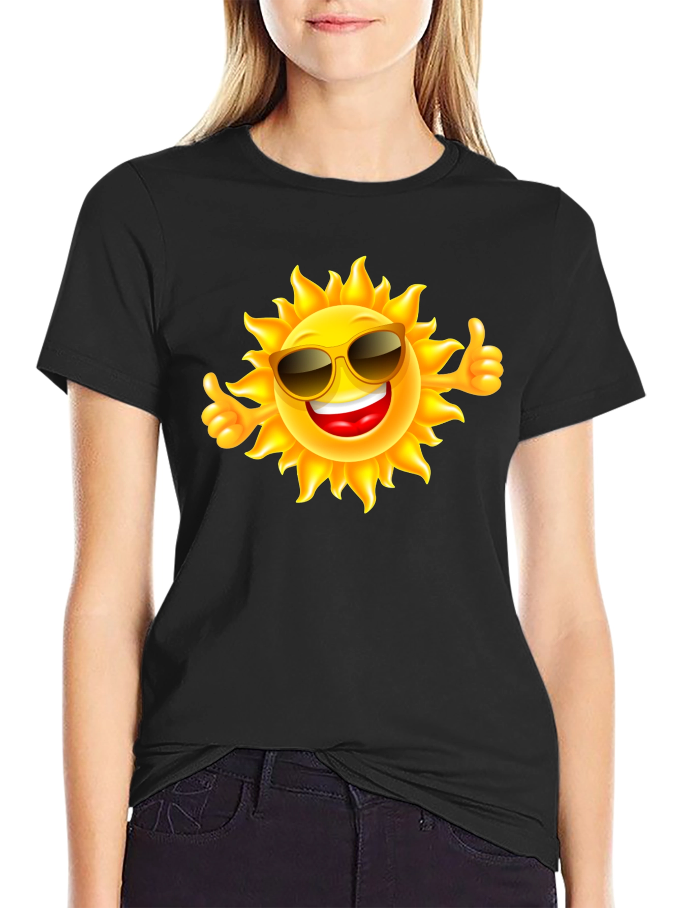 Black Sunny Vibes Black T-Shirt view 2