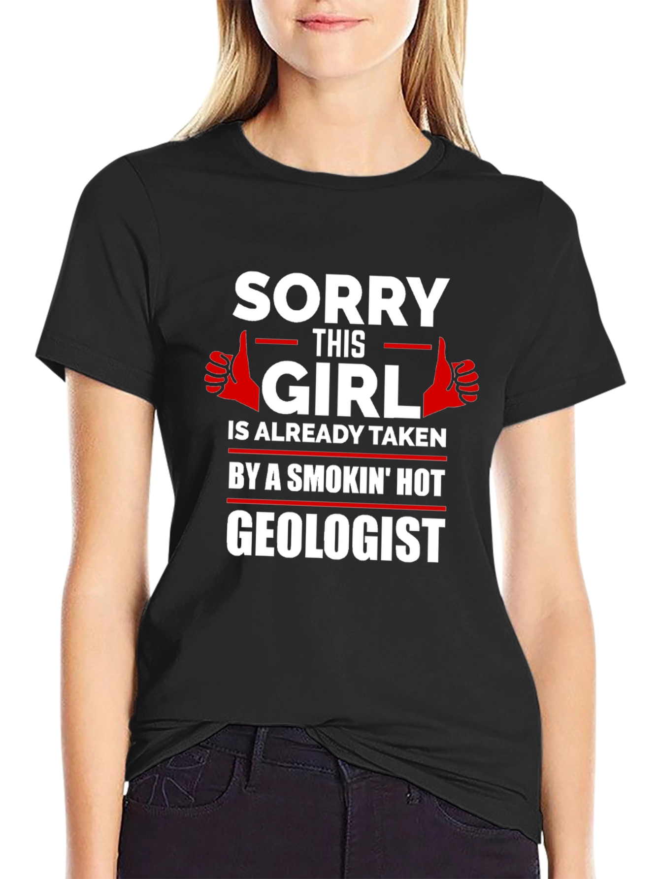 Black Taken by a Smokin' Hot Geologist Graphic T-Shirt view 2