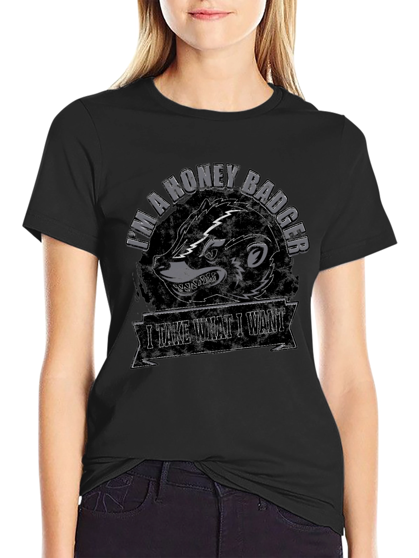 Black Honey Badger Graphic T-Shirt - I Take What I Want view 2
