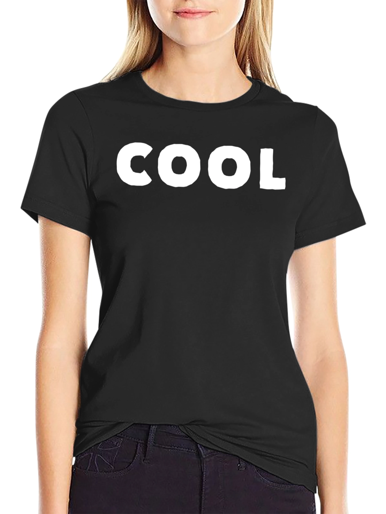 Black Cool Graphic Tee - Black Cotton Blend Casual Shirt view 2
