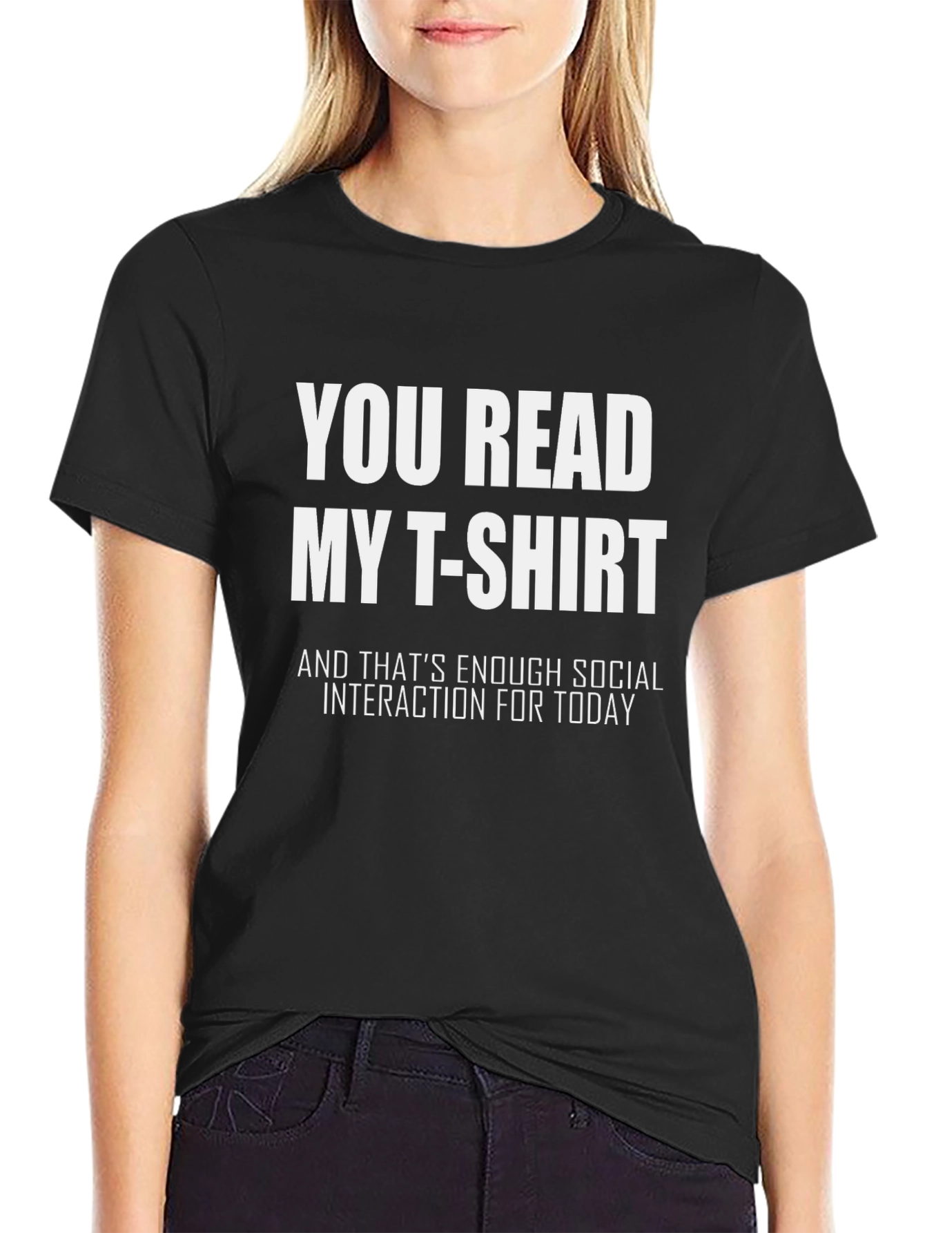 Black Funny Introvert T-Shirt - Social Interaction Tee view 2