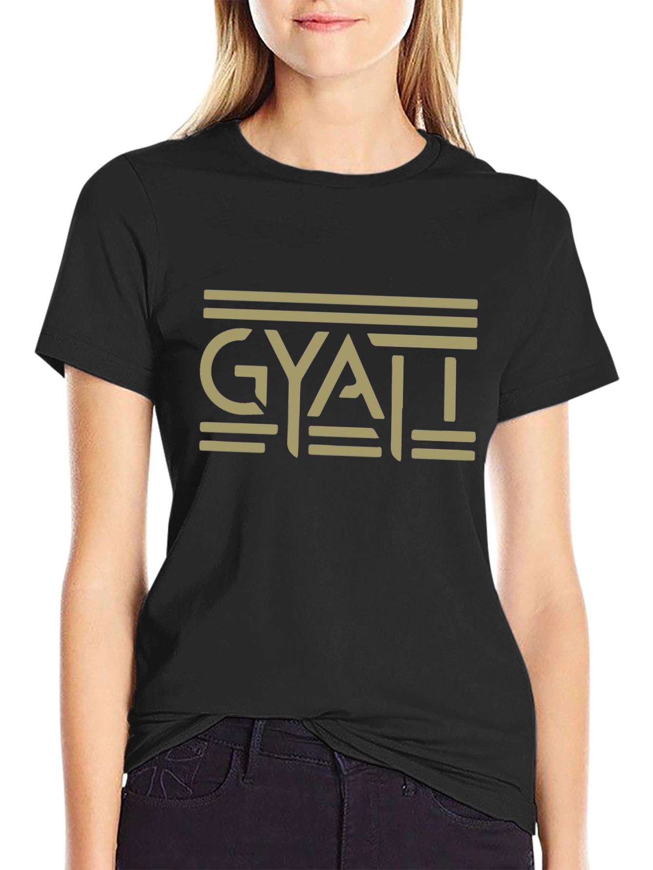 Black GYATT Graphic Tee - Black Cotton Blend T-Shirt view 2