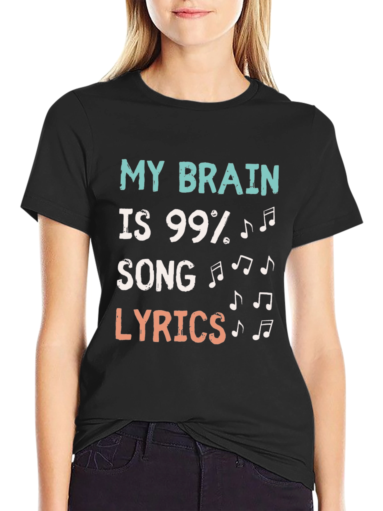 Black Funny Music Lover T-Shirt view 2