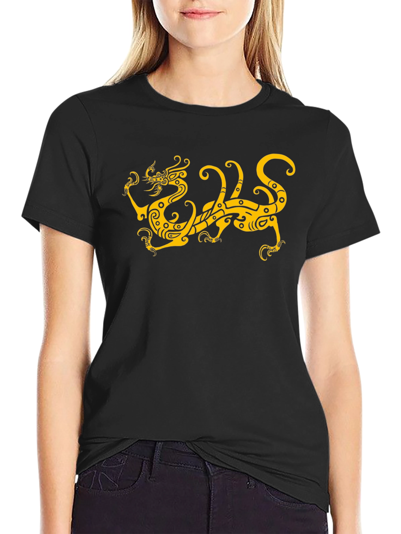 Black Dragon Graphic Black T-Shirt view 2