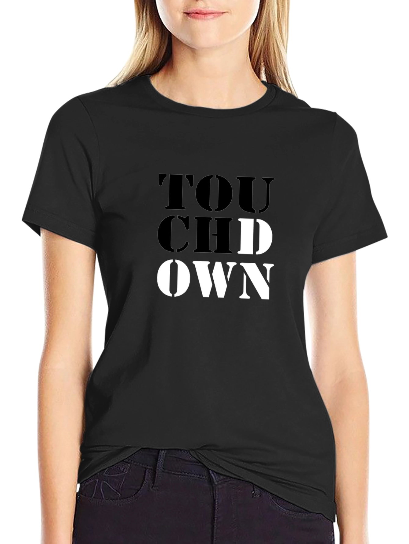 Black Touchdown Graphic Tee - Black Short Sleeve T-Shirt view 2