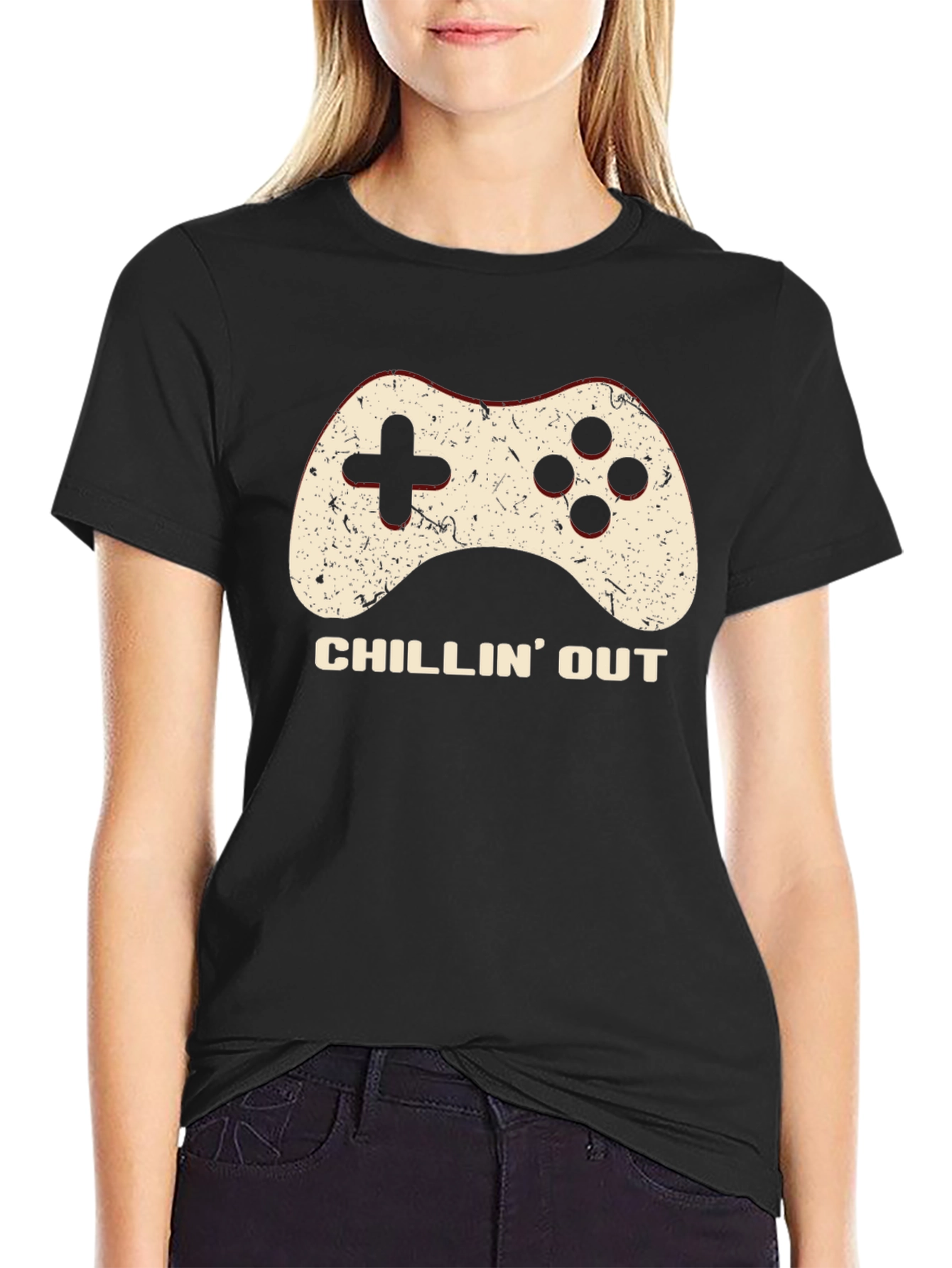 Black Chillin' Out Gaming T-Shirt view 2