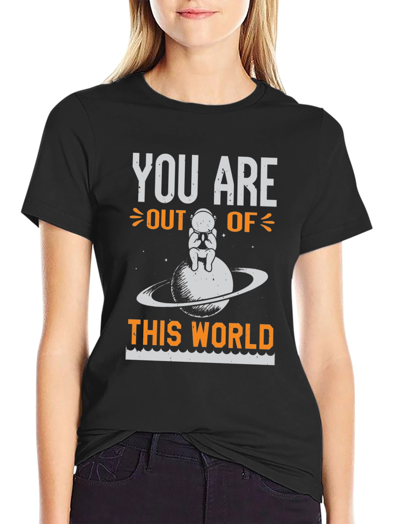 Black Out of This World Graphic Tee - Space Humor T-Shirt view 2