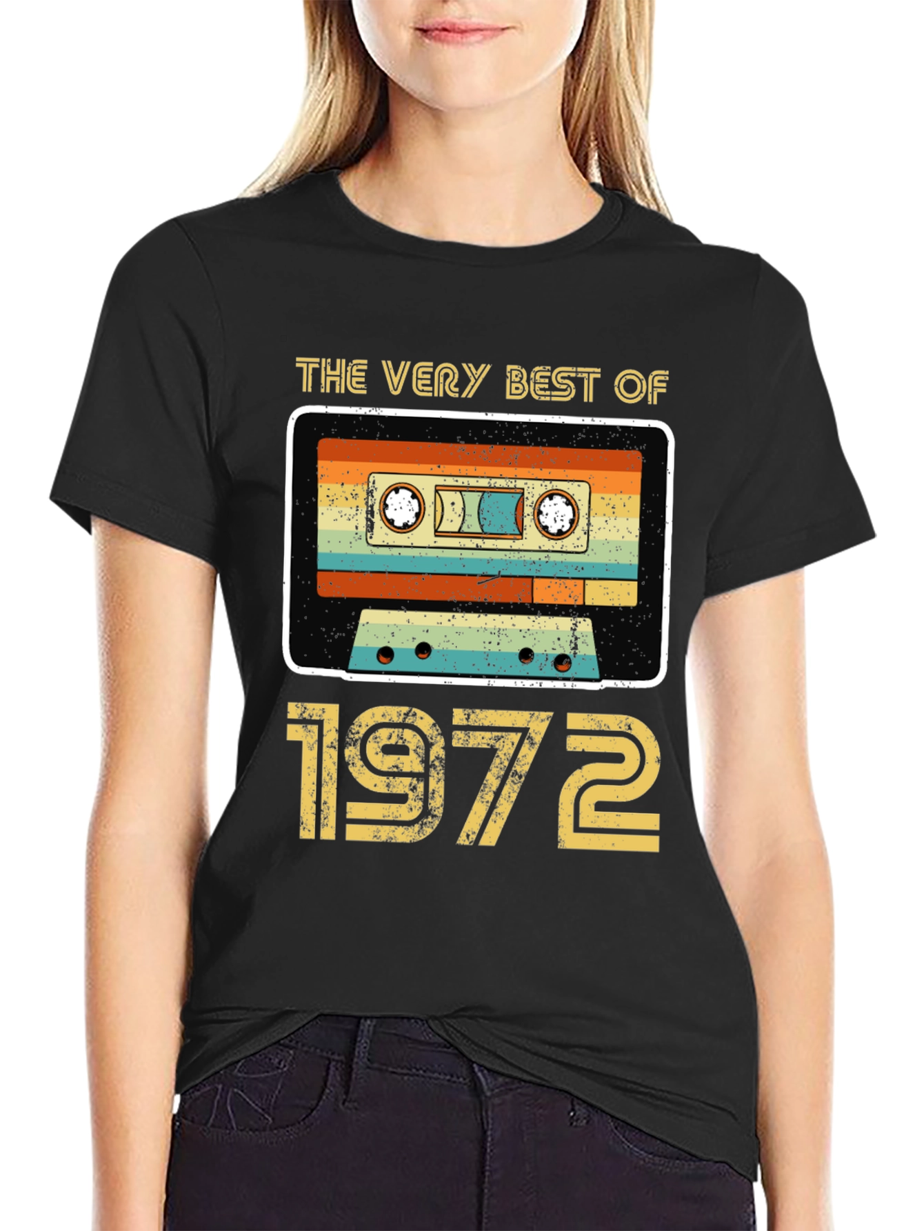 Black Vintage 1972 Cassette Tape T-Shirt view 2
