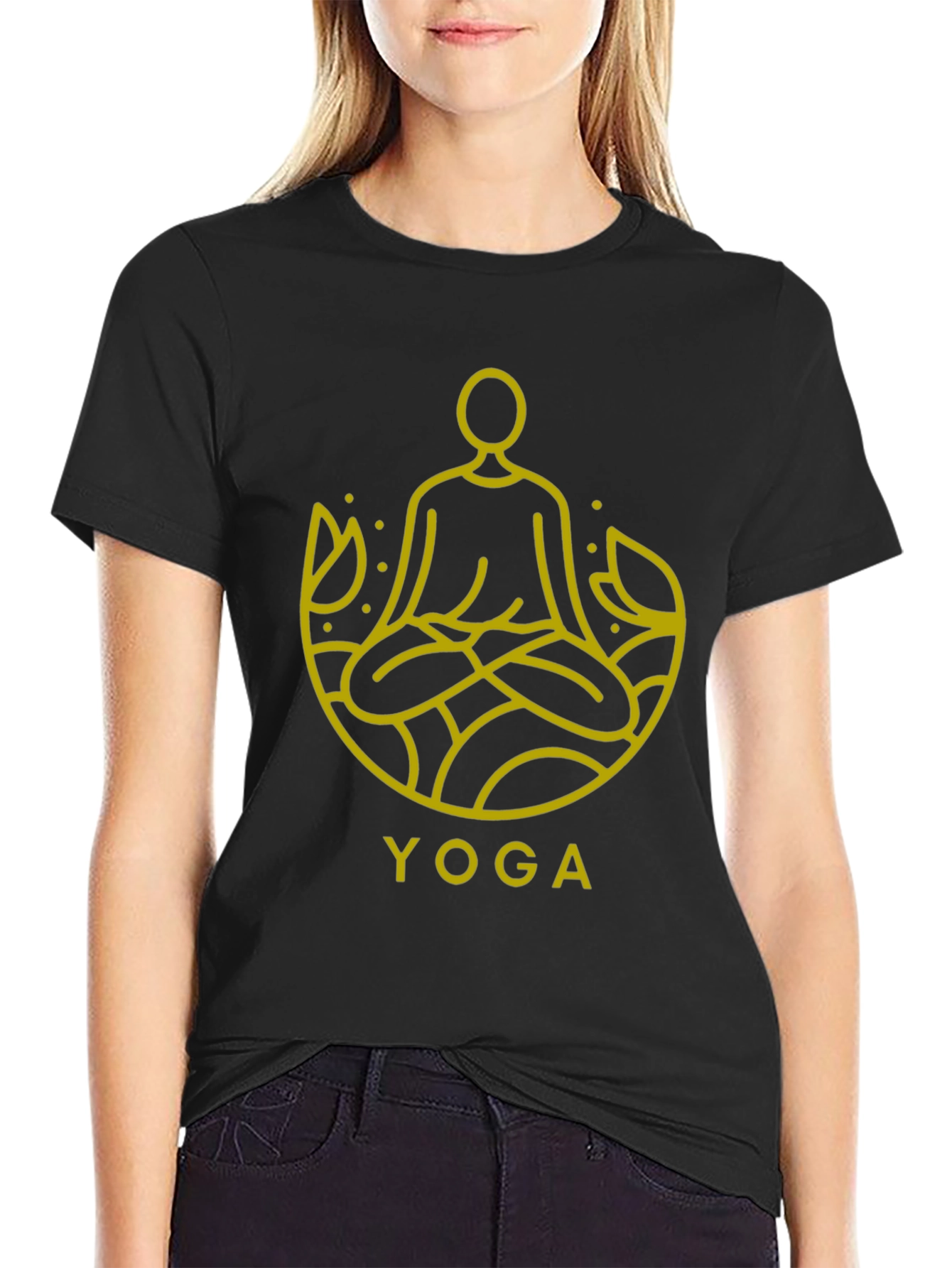Black Yoga Meditation T-Shirt - Men's Graphic Tee view 2