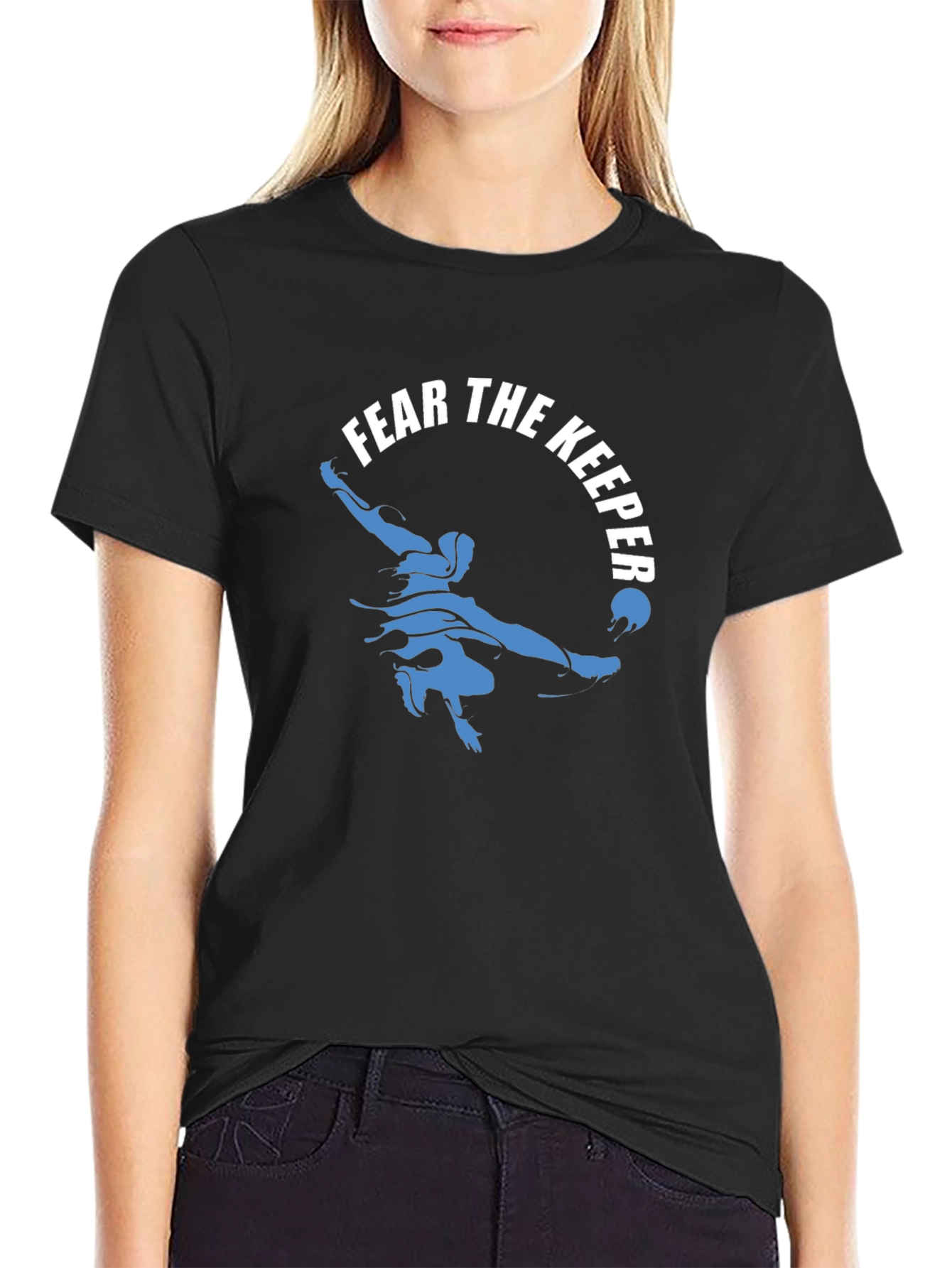 Black Fear The Keeper Goalie Graphic T-Shirt view 2