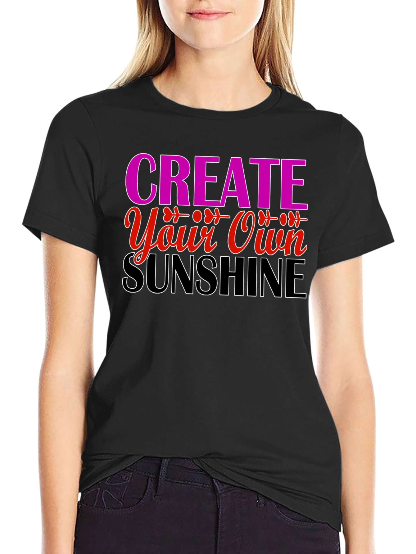 Black Create Your Own Sunshine Graphic Tee view 2