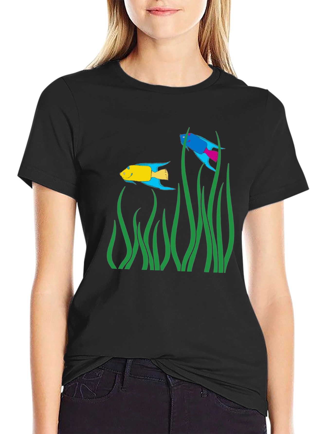 Black Fish Tank Graphic T-Shirt view 2