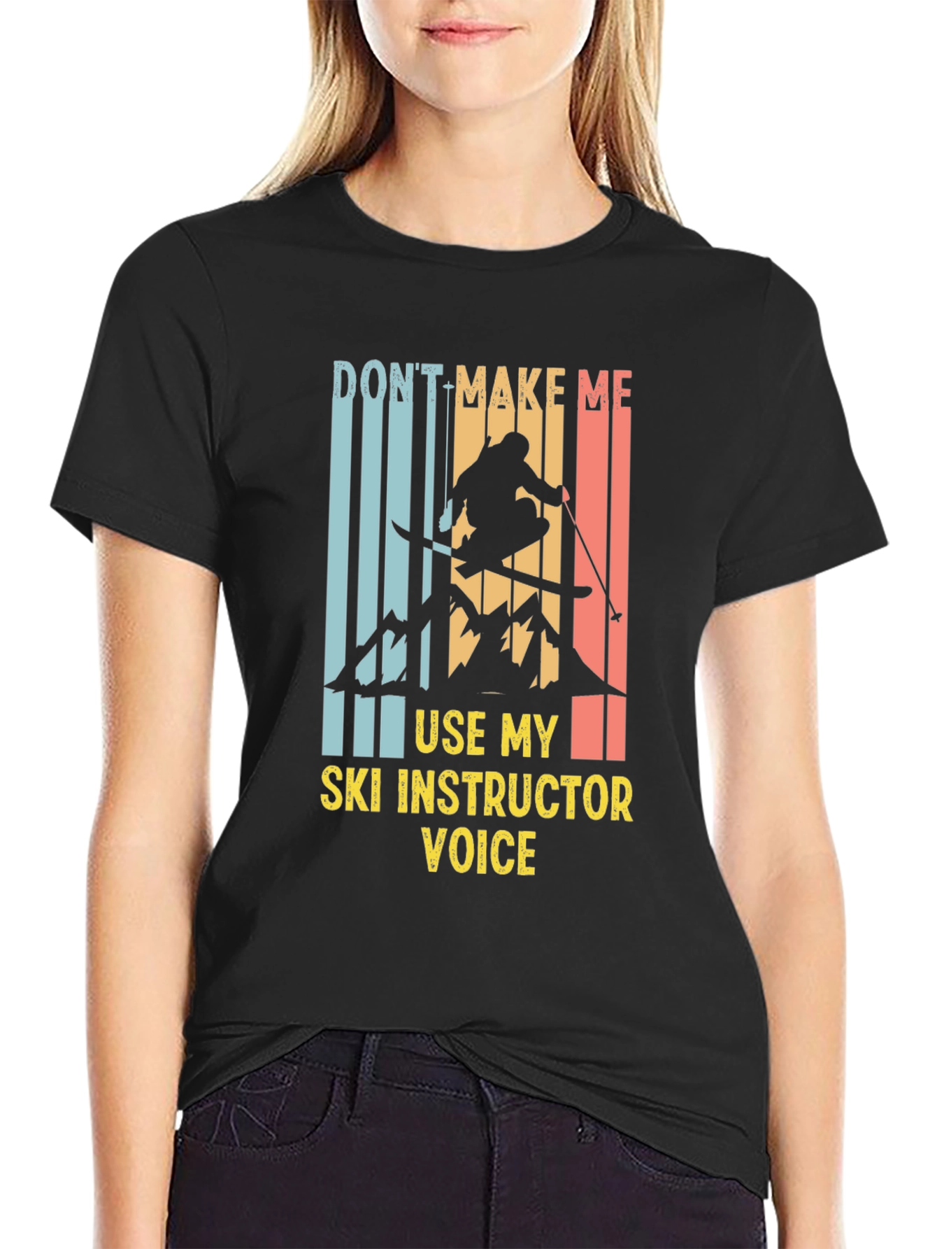 Black Ski Instructor Voice T-Shirt view 2