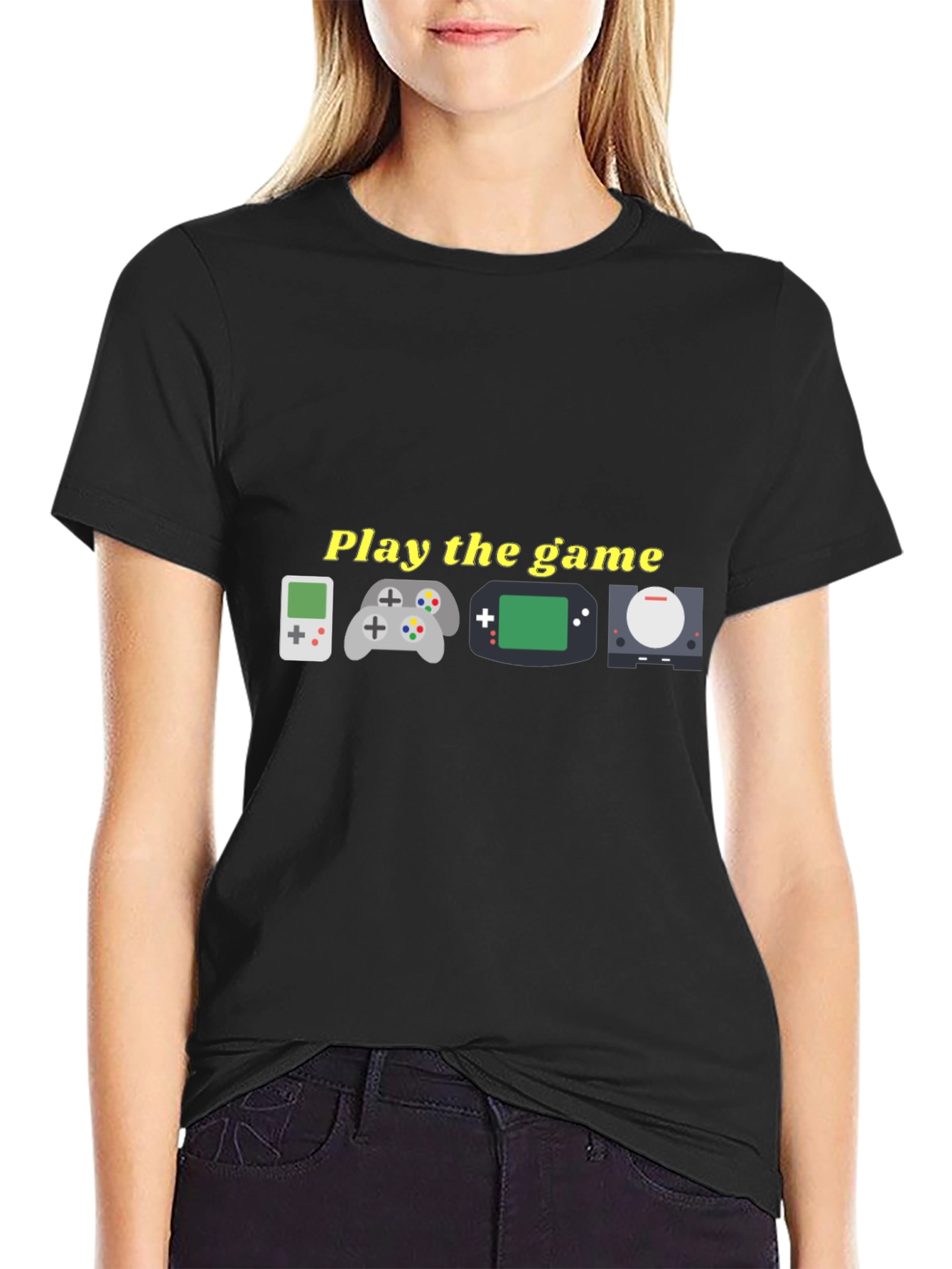 Black Retro Gaming T-Shirt - "Play the Game" Tee view 2