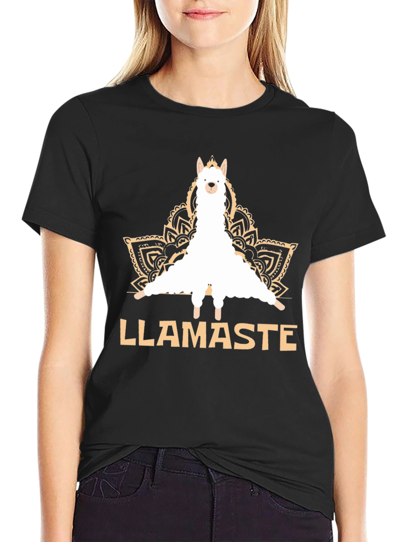 Black Llamaste Men's Graphic T-Shirt view 2