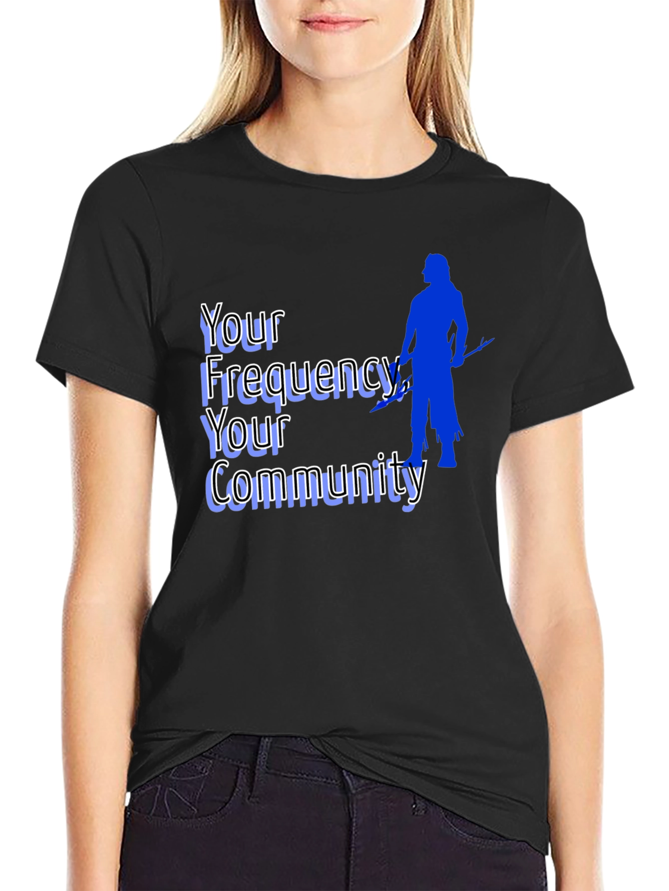 Black Frequency Community Graphic Tee - Black view 2