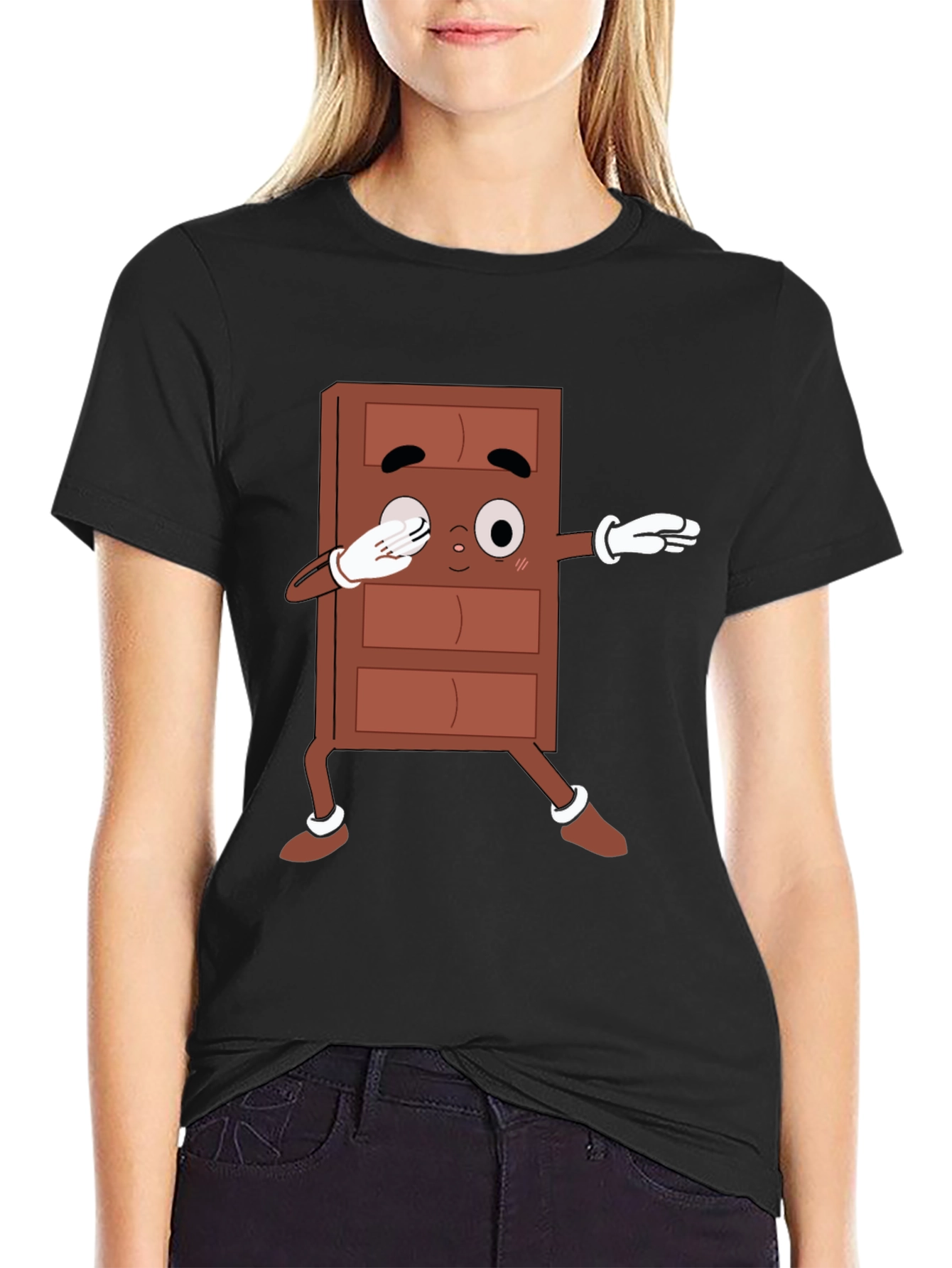 Black Chocolate Dab T-Shirt - Funny Cartoon Tee view 2