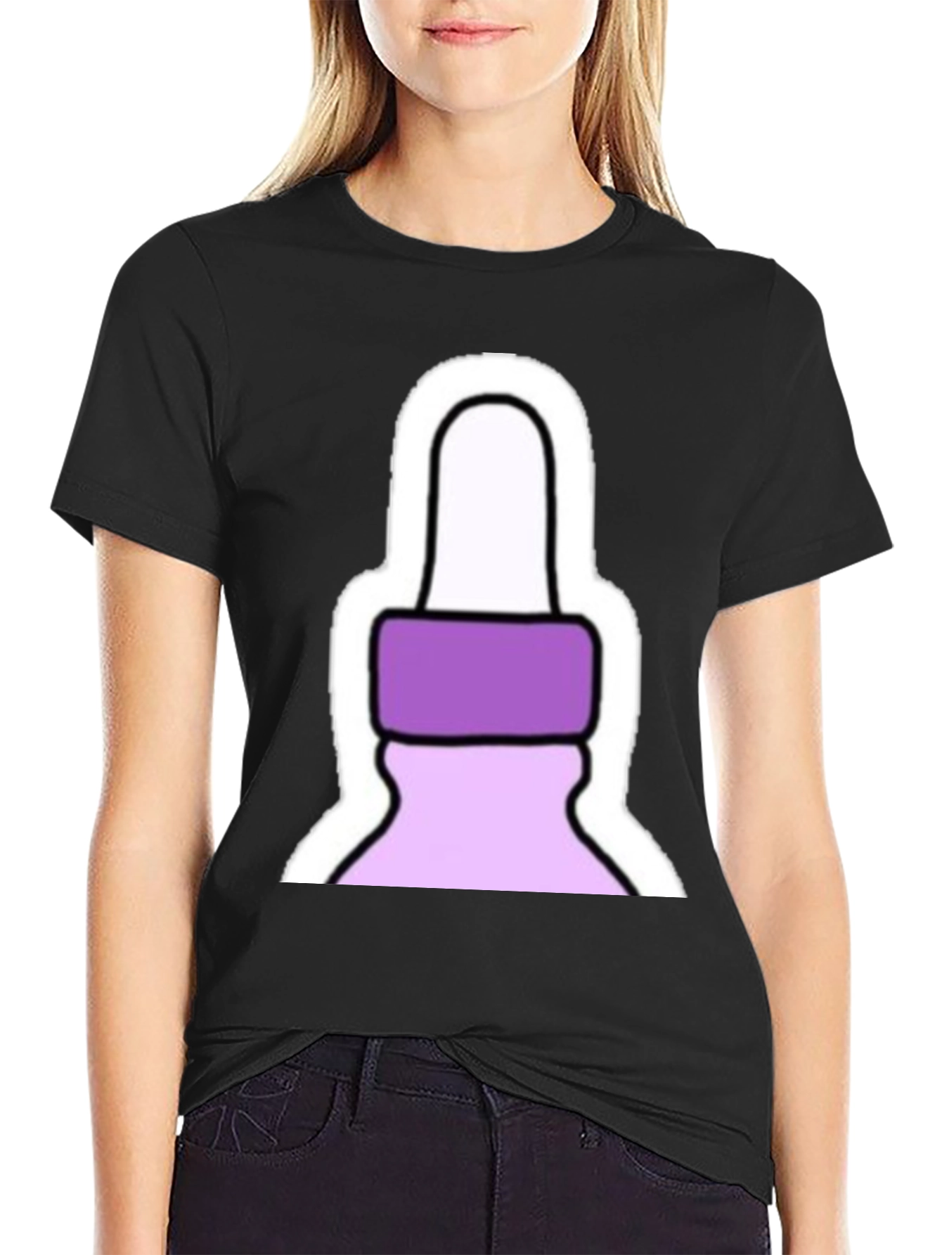 Black Novelty Baby Bottle T-Shirt - Unique Graphic Tee view 2