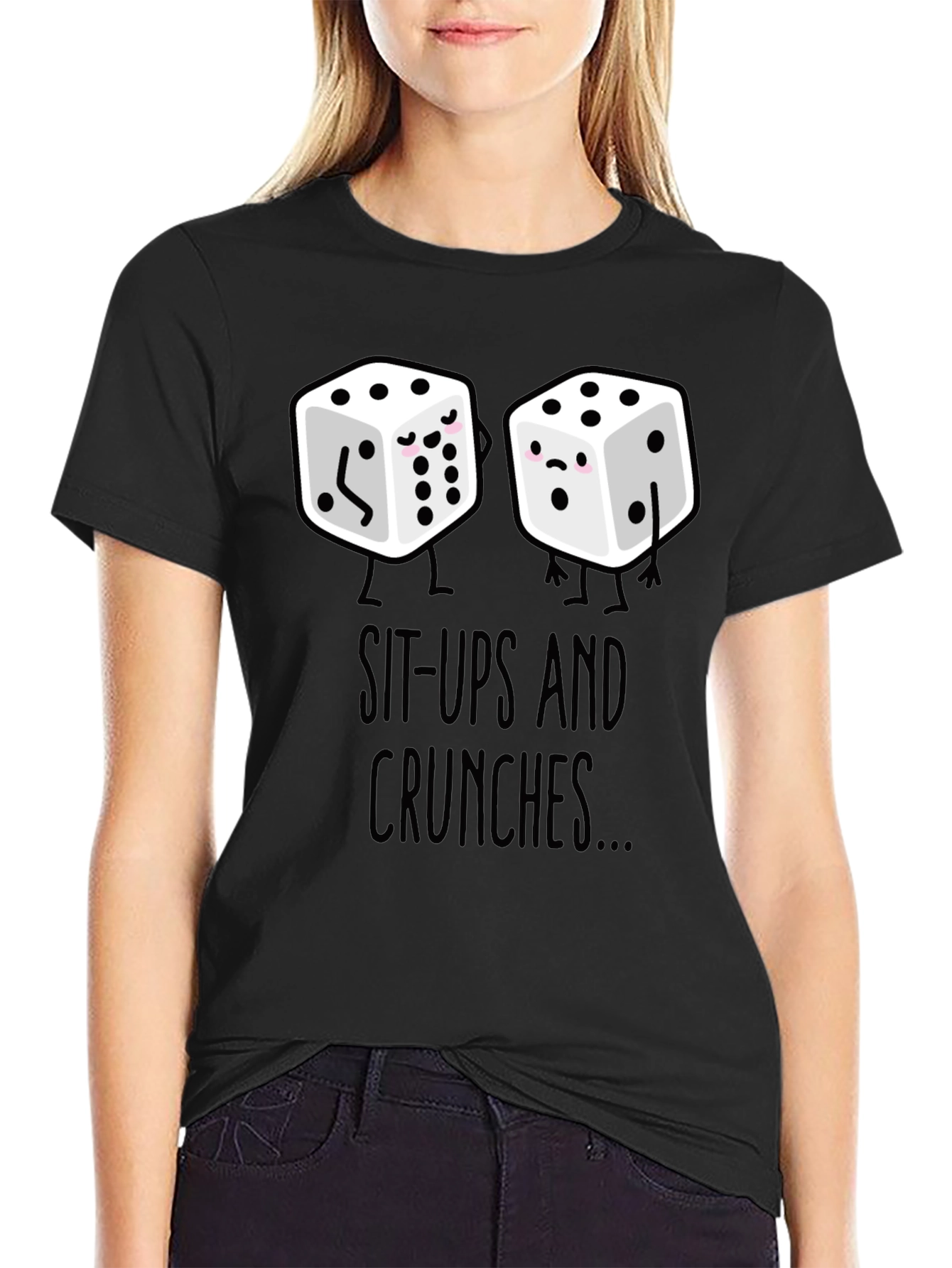 Sit-Ups & Crunches Dice Graphic Tee - Black - 2