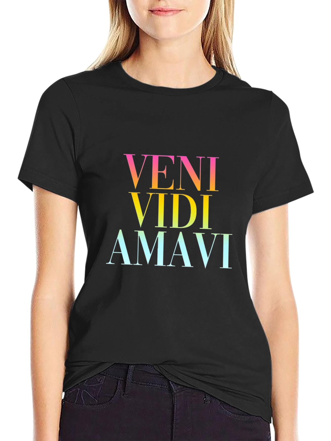 Black Veni Vidi Amavi Gradient Tee view 2