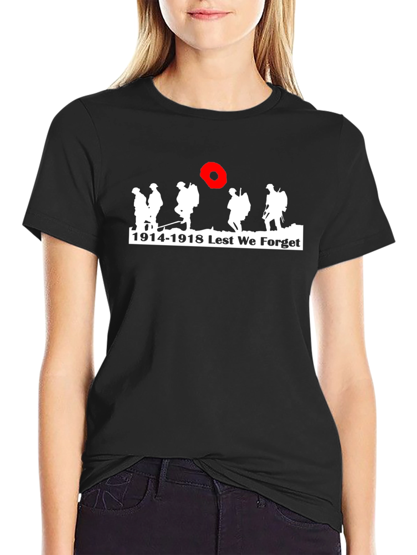 Black Lest We Forget 1914-1918 T-Shirt view 2