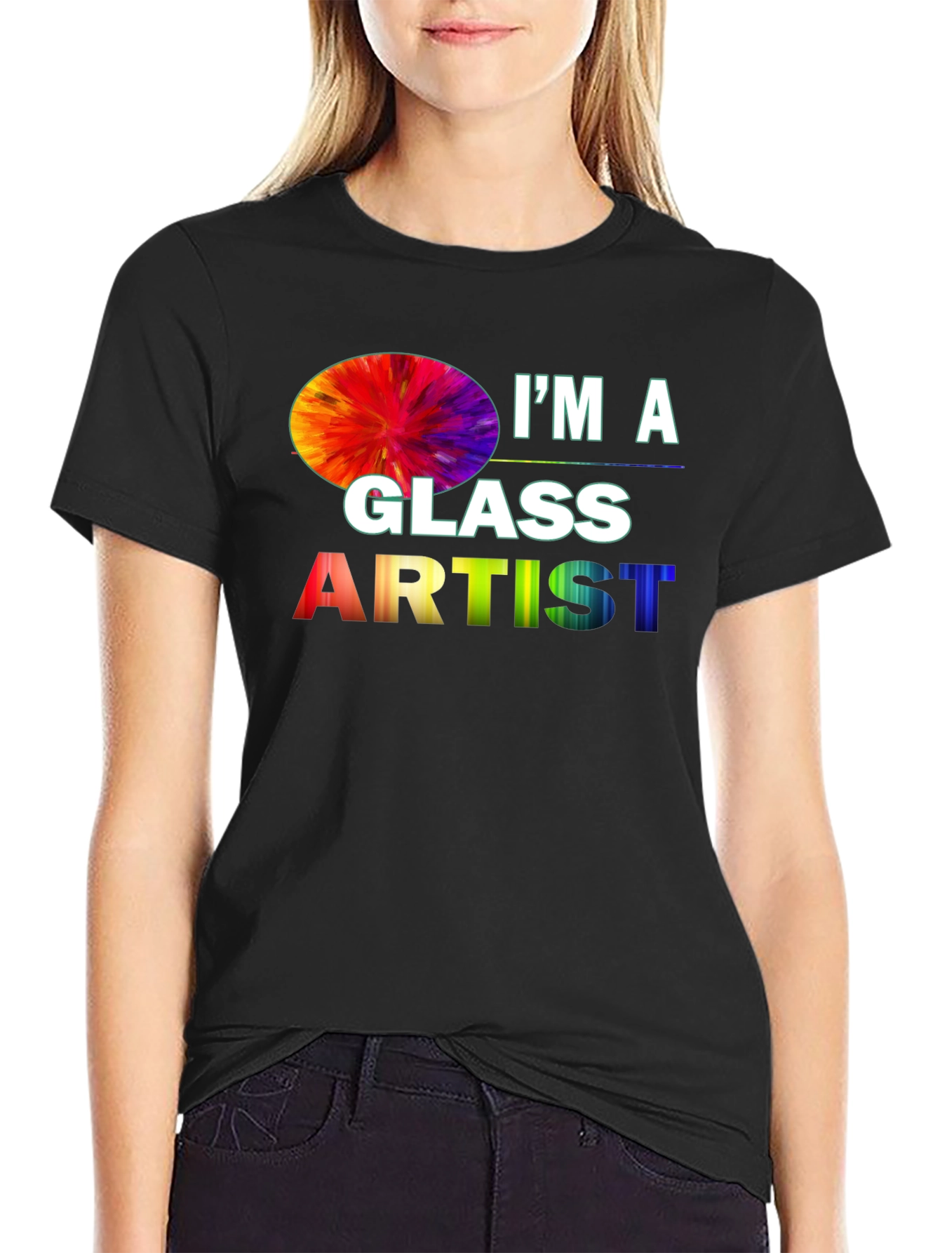 Black I'm a Glass Artist T-Shirt view 2