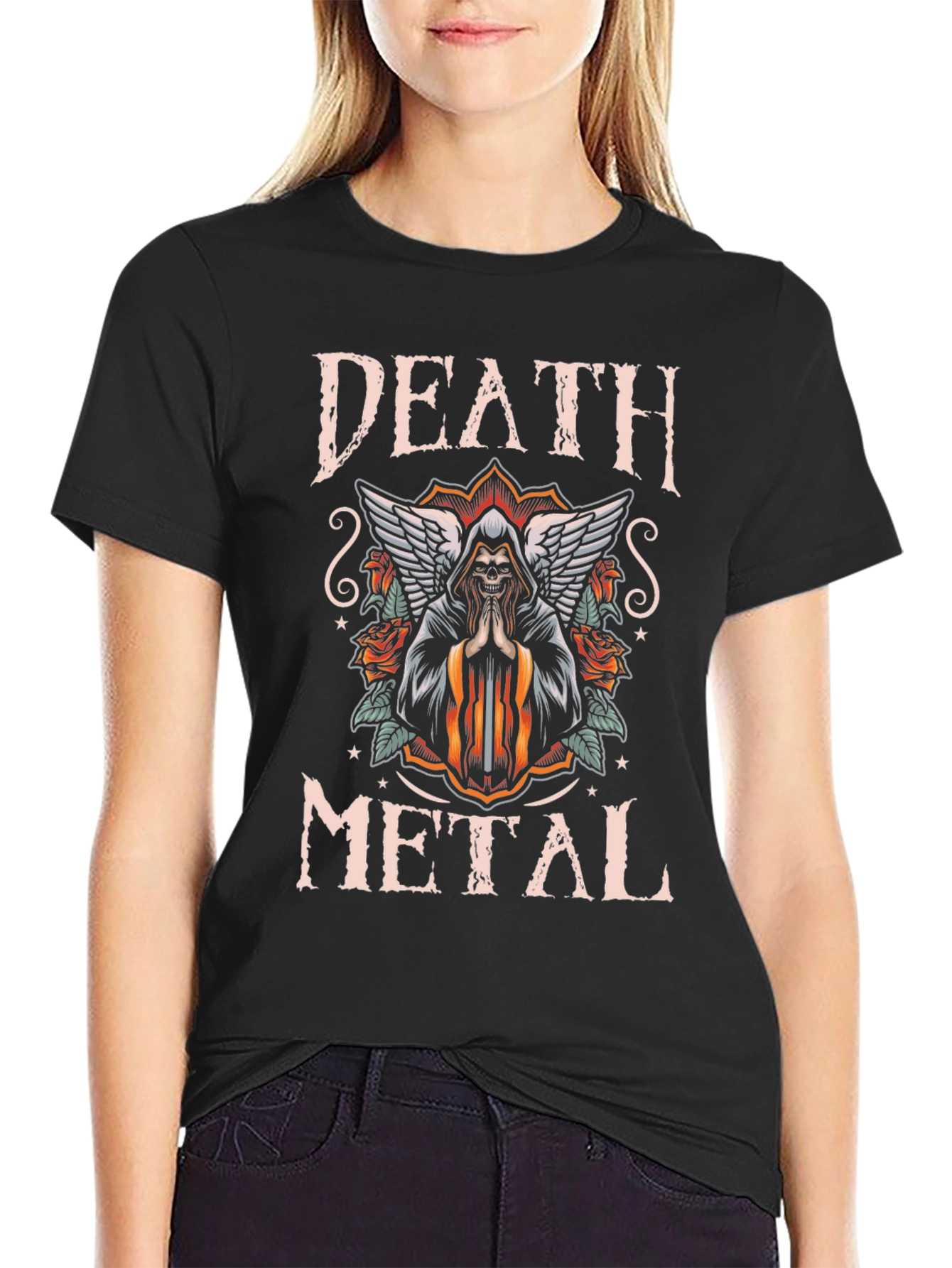 Black Death Metal Graphic T-Shirt view 2
