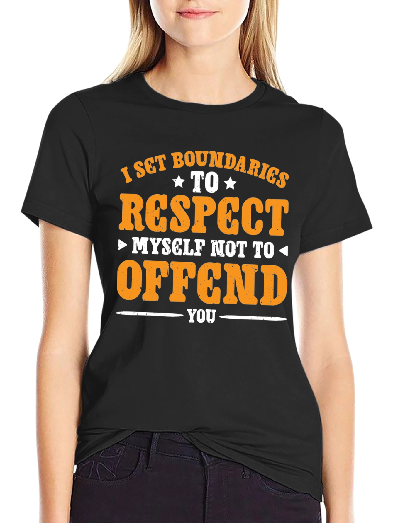 Black Boundaries Respect Graphic Tee view 2