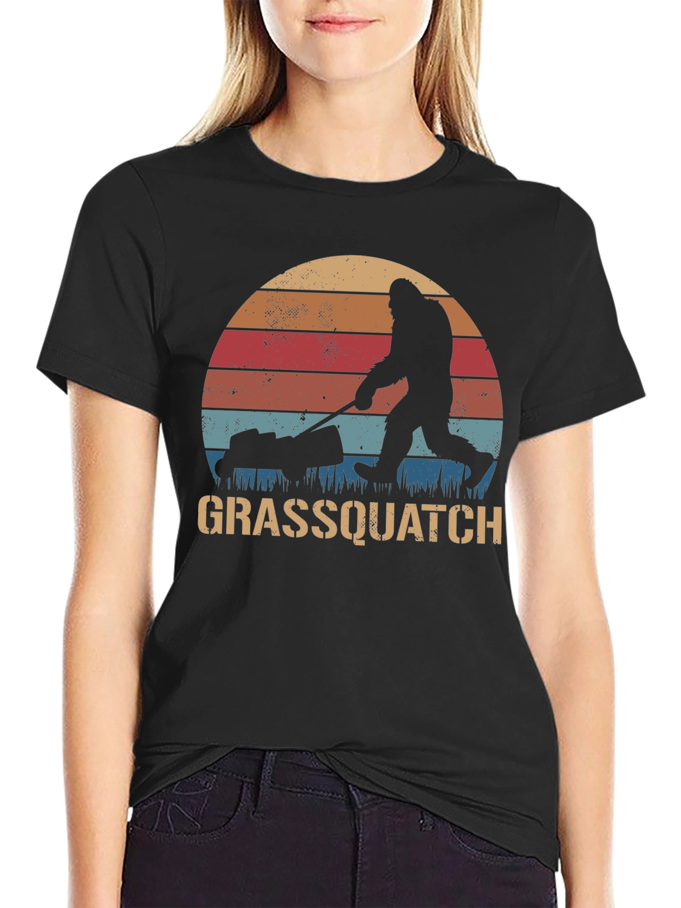 Black Grassquatch Graphic T-Shirt view 2
