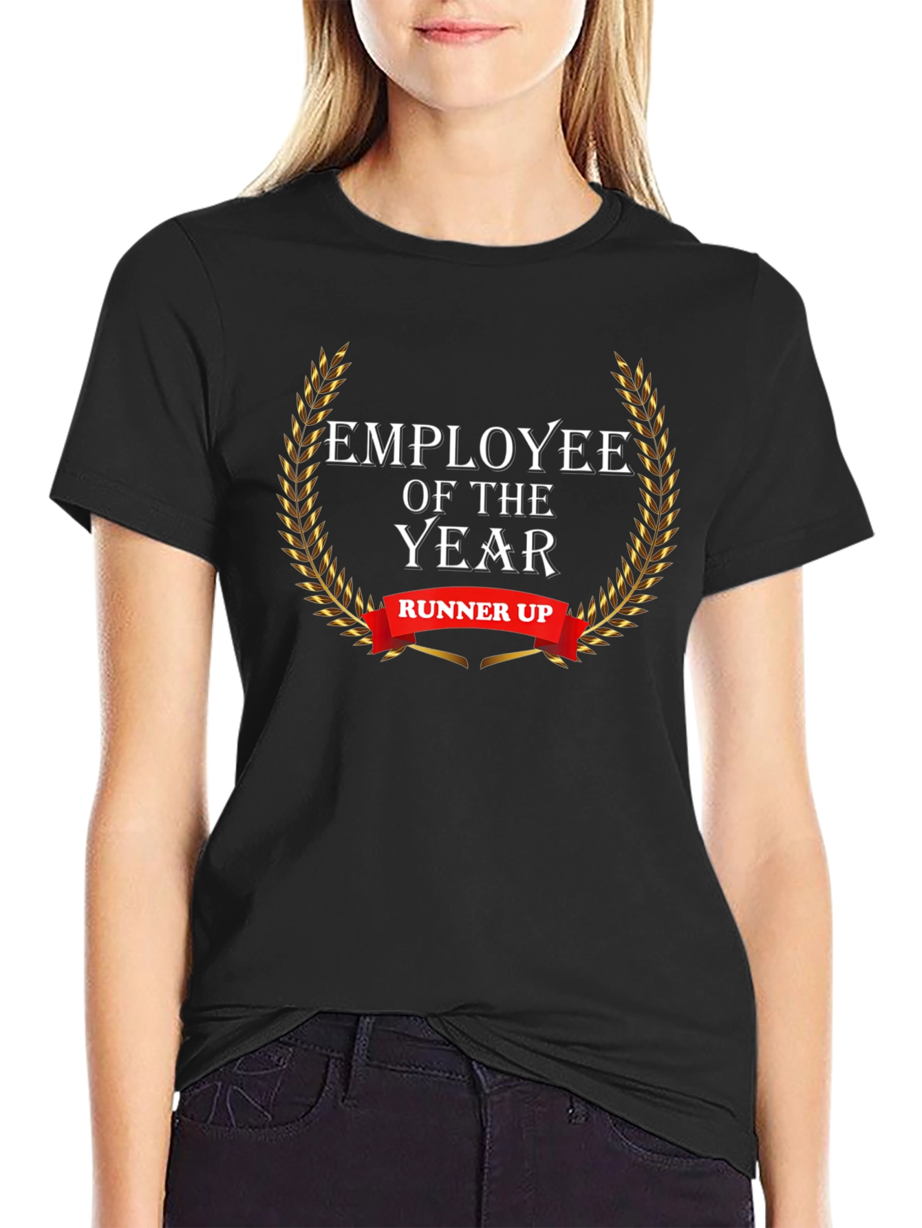 Black Employee of the Year Runner Up Black Graphic Tee view 2