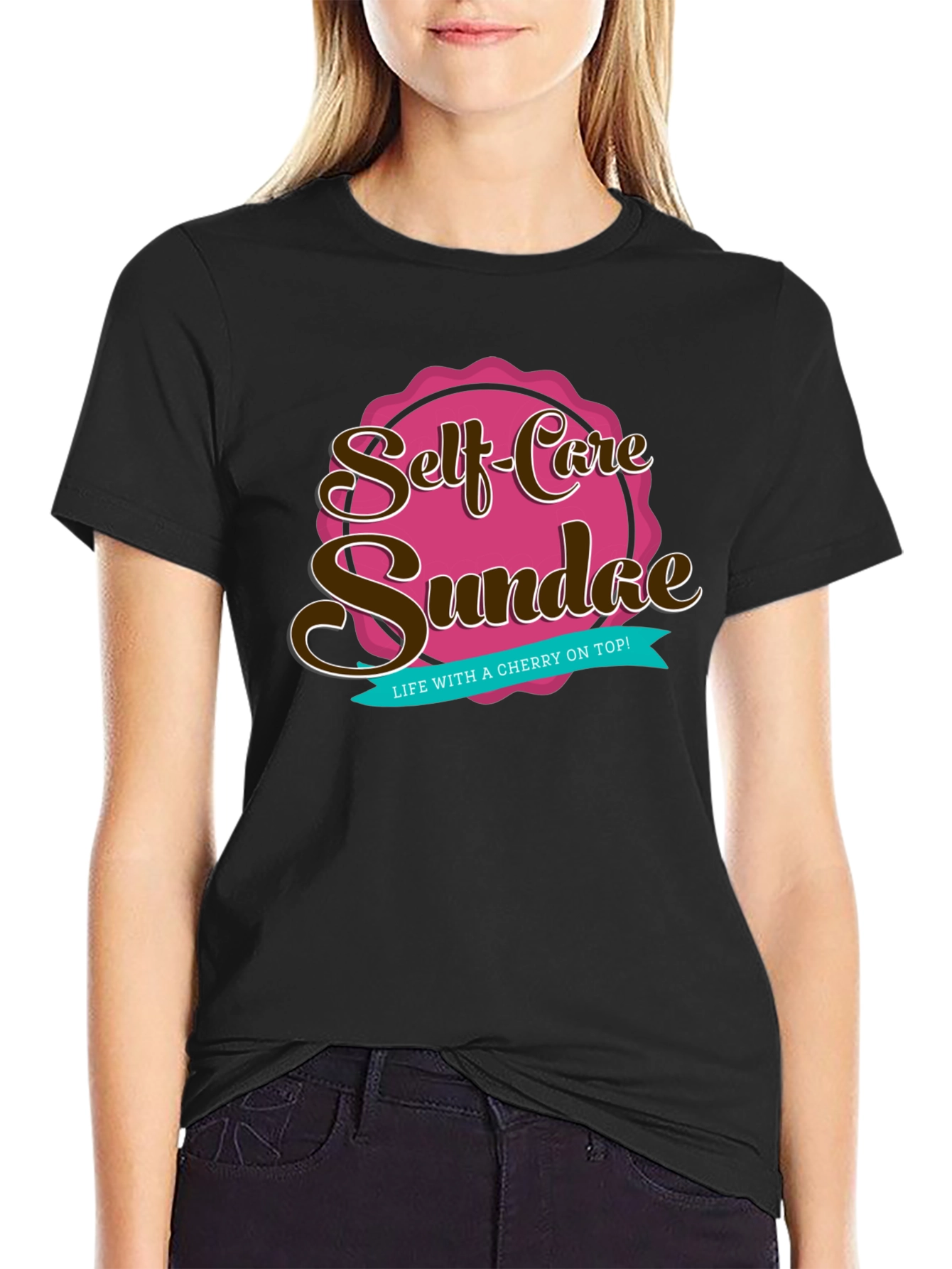 Black Self-Care Sundae Graphic Tee view 2