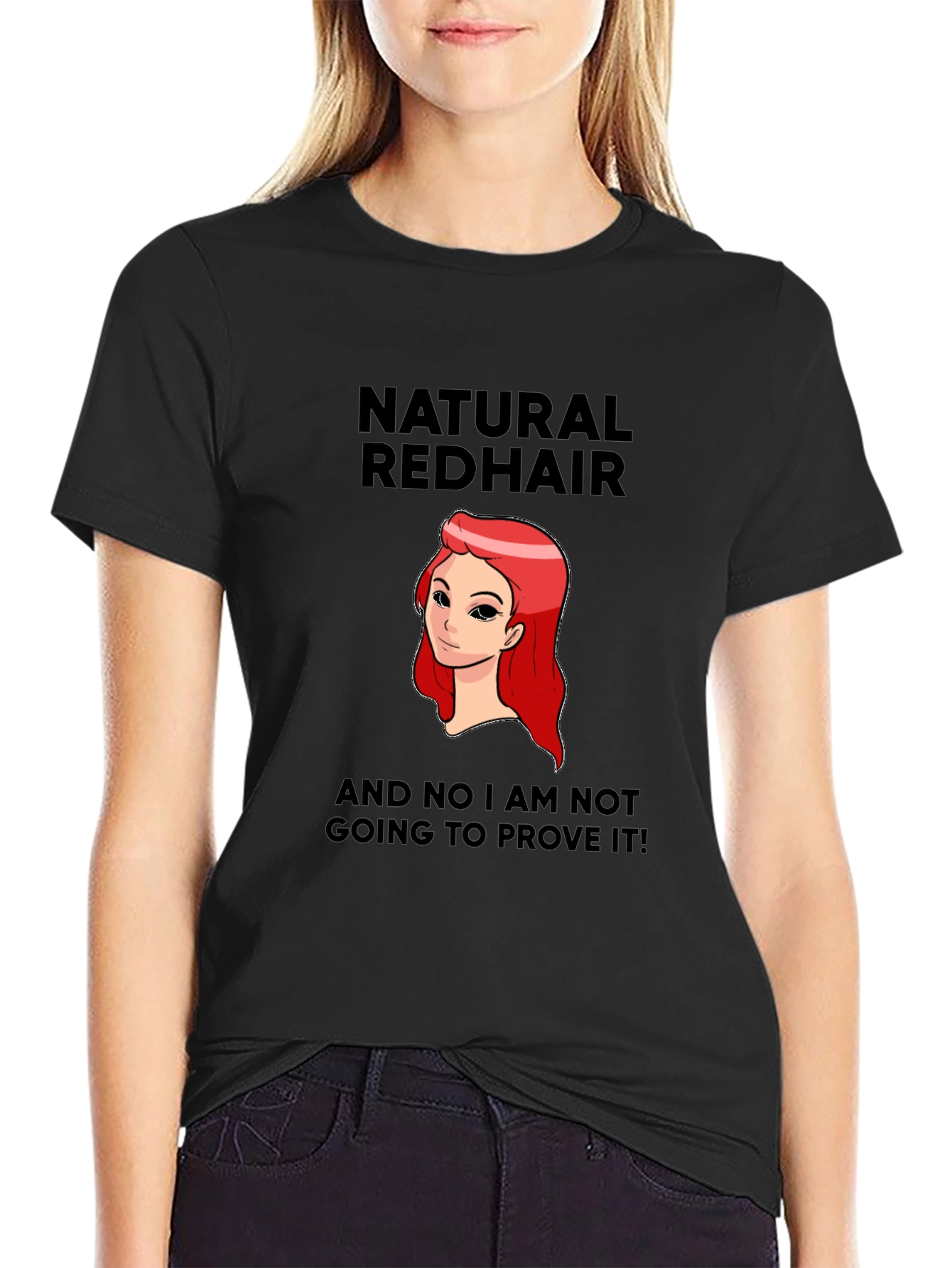 Black Natural Redhead T-Shirt - Funny Slogan Tee view 2