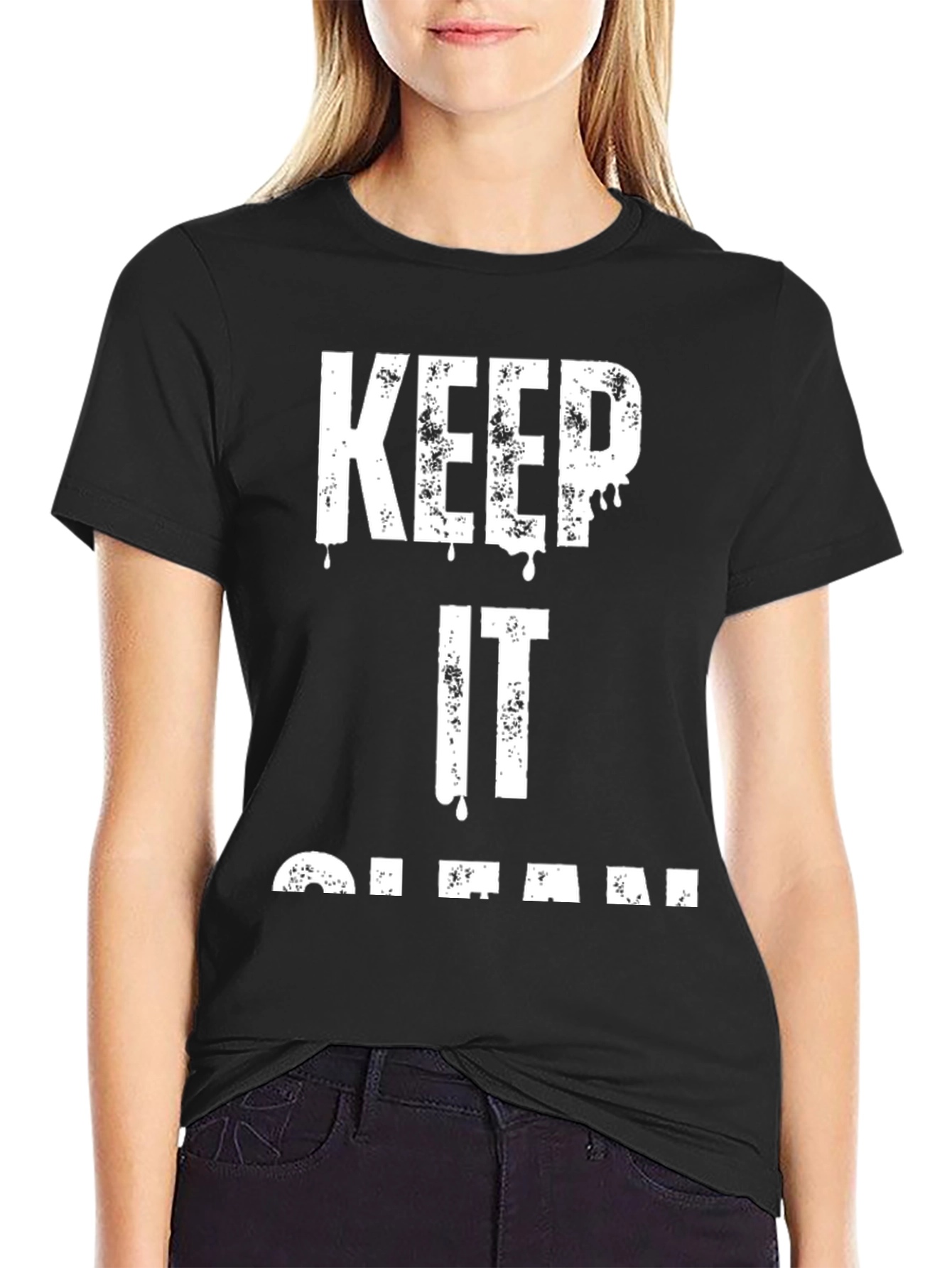 Black Keep It Clean Graphic T-Shirt view 2
