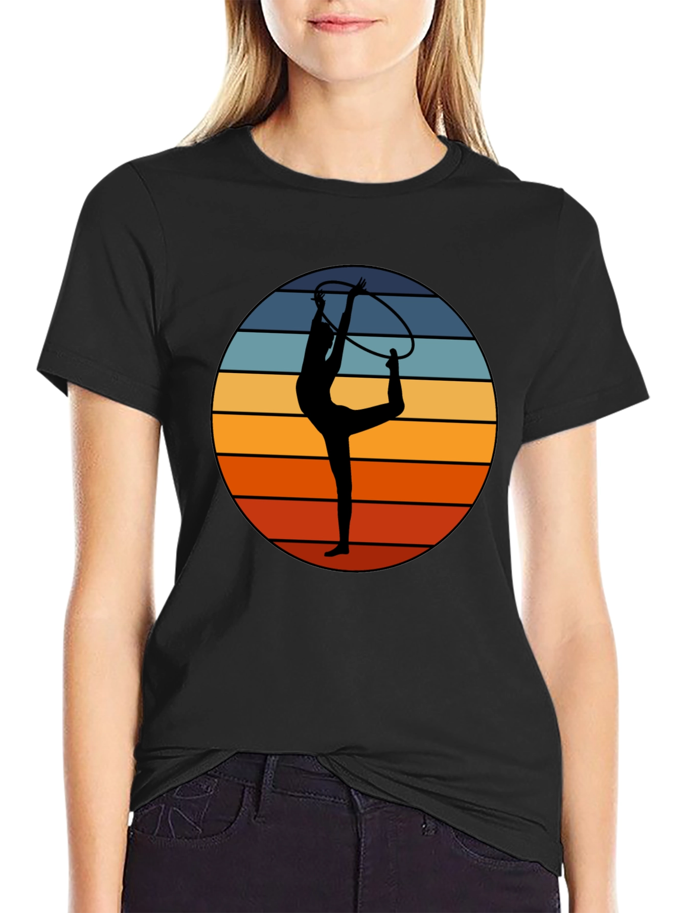 Black Retro Gymnast T-Shirt view 2
