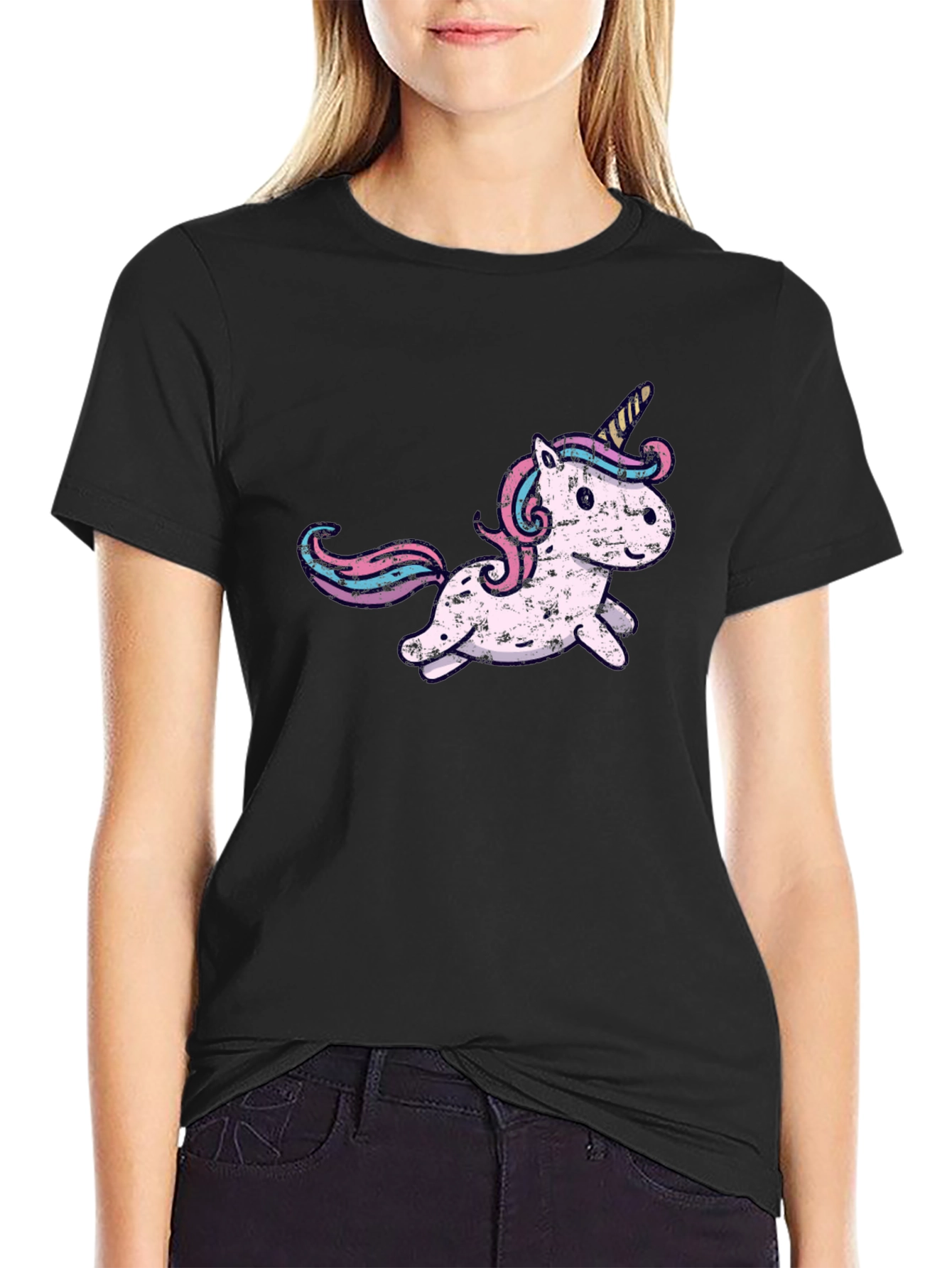 Black Unicorn Graphic Tee - Men's Black T-Shirt view 2