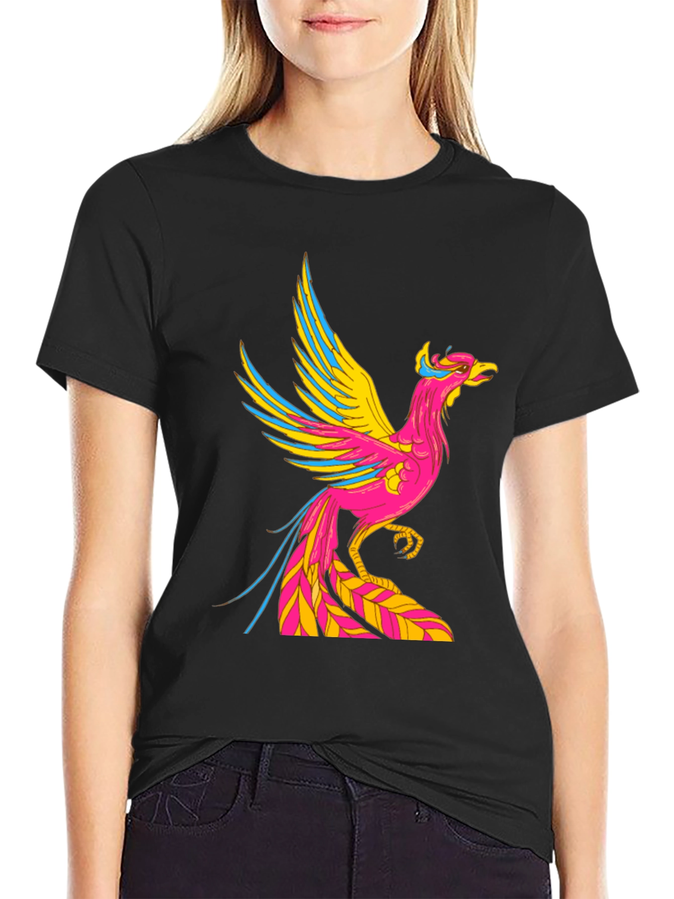 Black Phoenix Graphic Black T-Shirt view 2