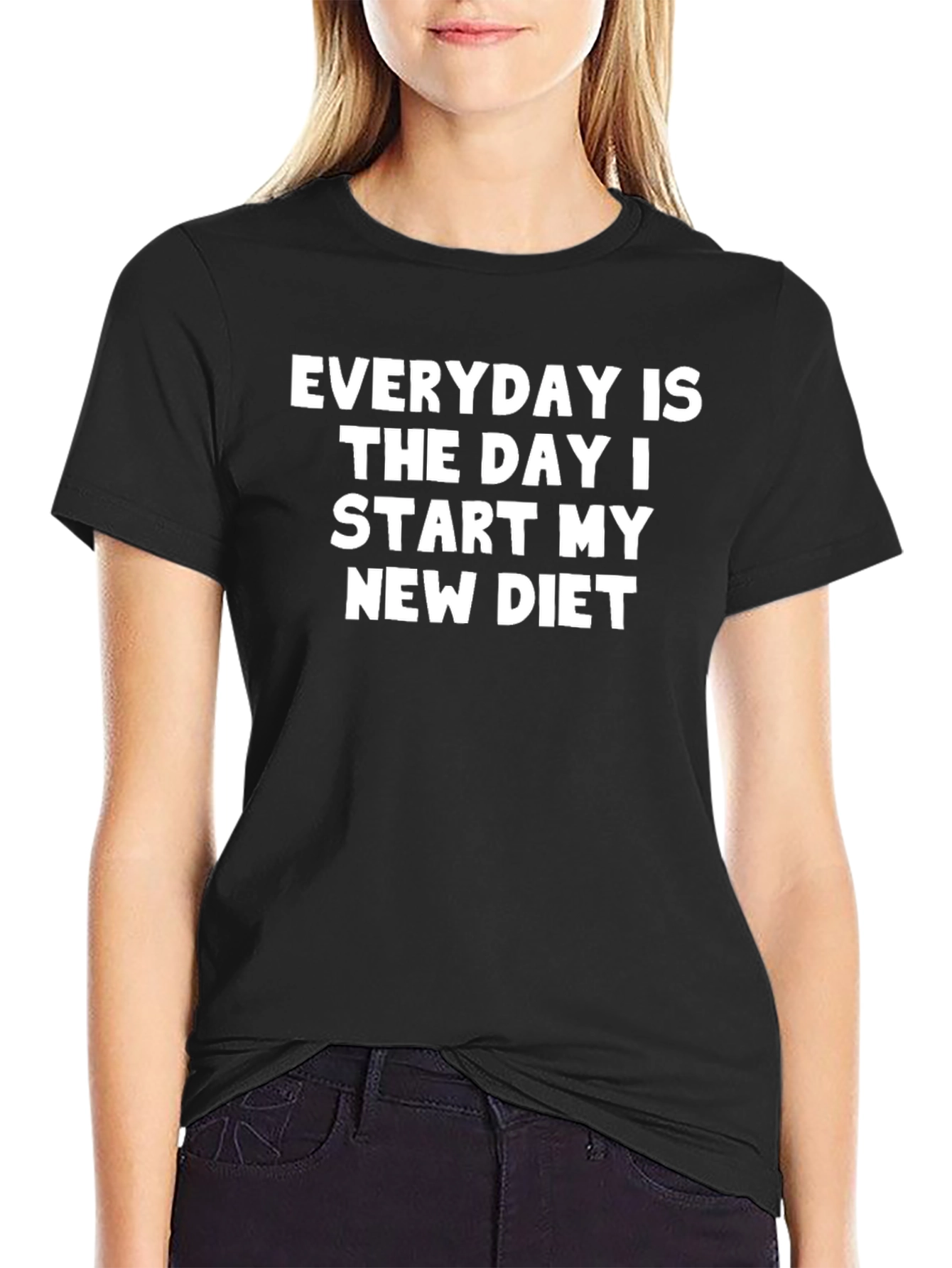 Black Everyday is My New Diet T-Shirt view 2