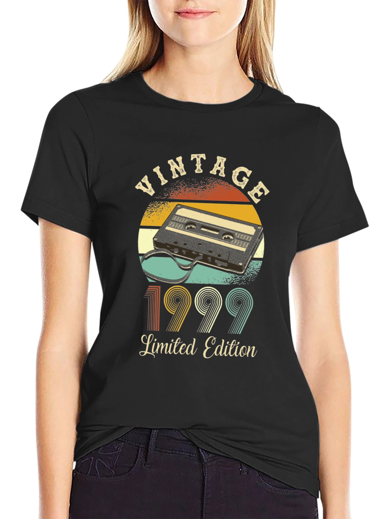 Black Vintage 1999 Limited Edition Cassette Tape T-Shirt view 2